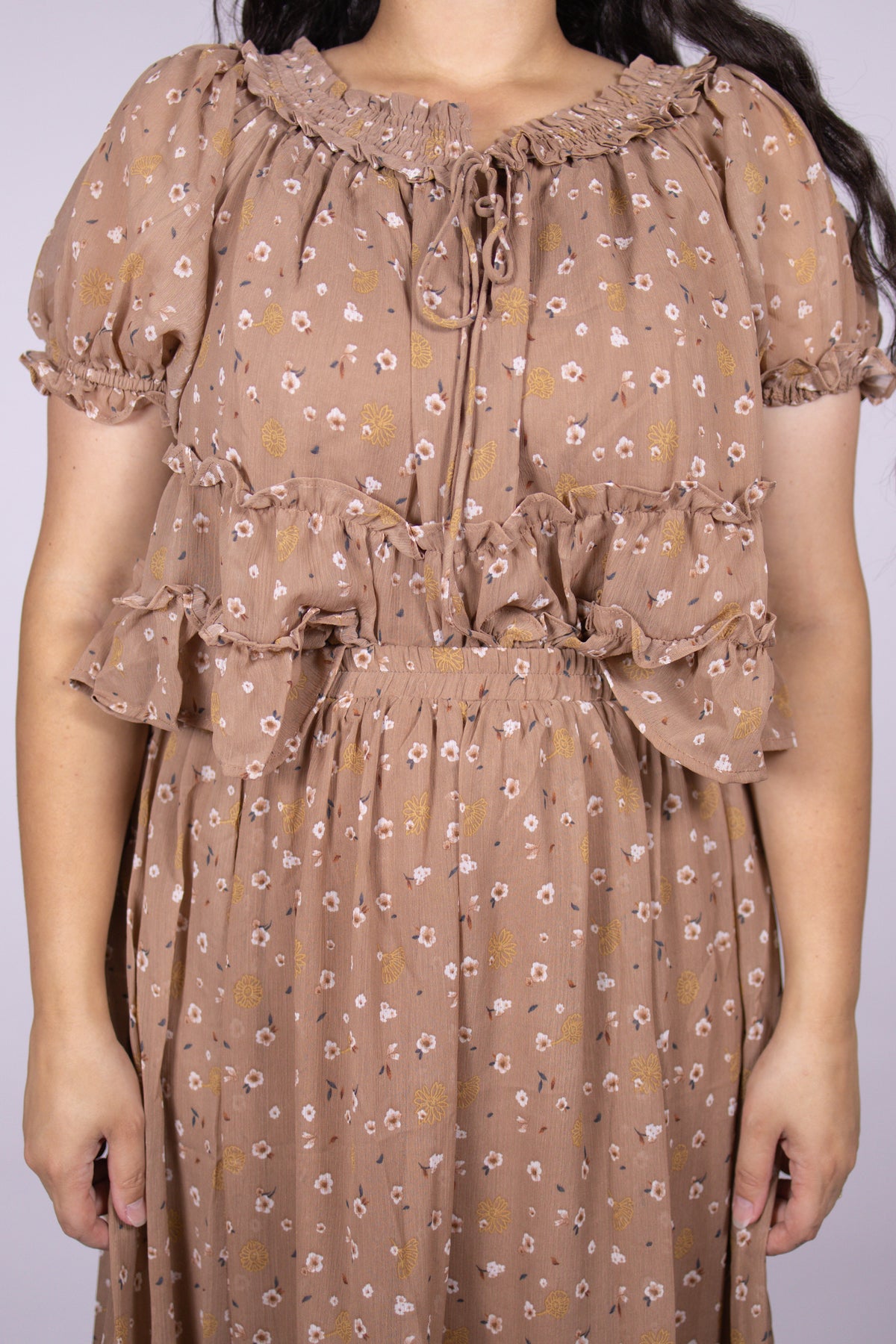Willow Floral Skirt Set in Taupe