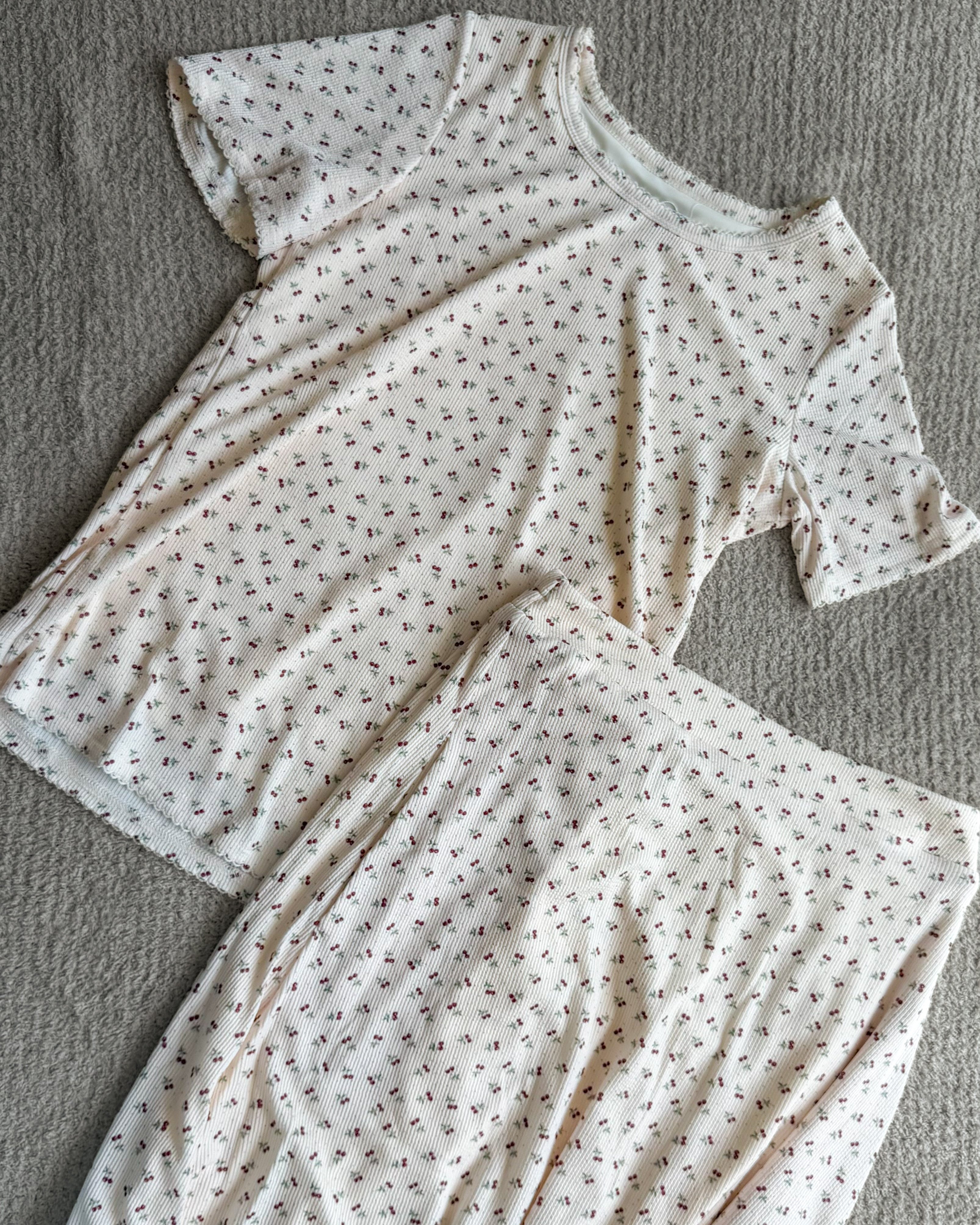 Piper Cherry Ribbed Set