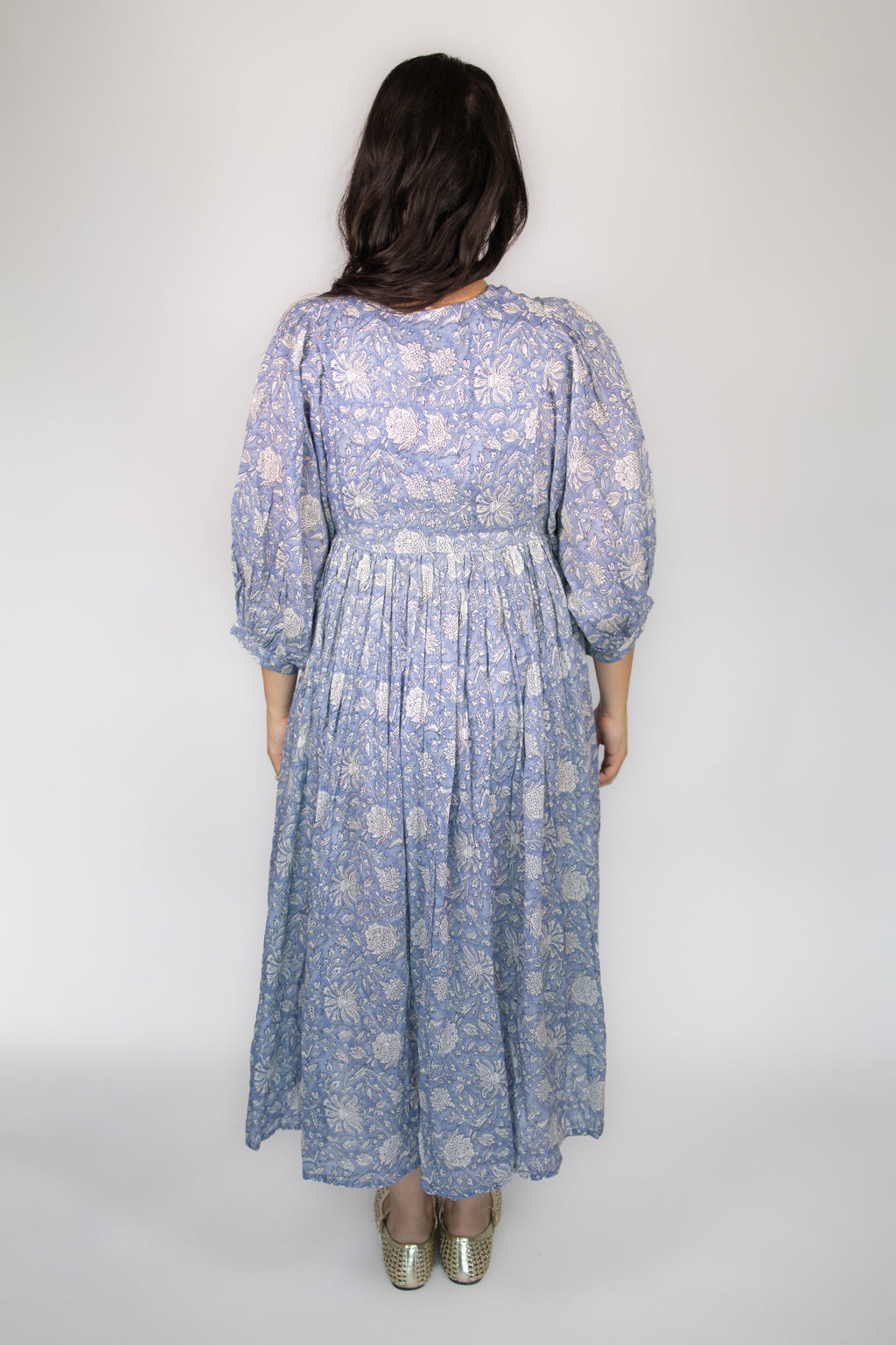 Delilah Flowy Dress in Dusty Blue