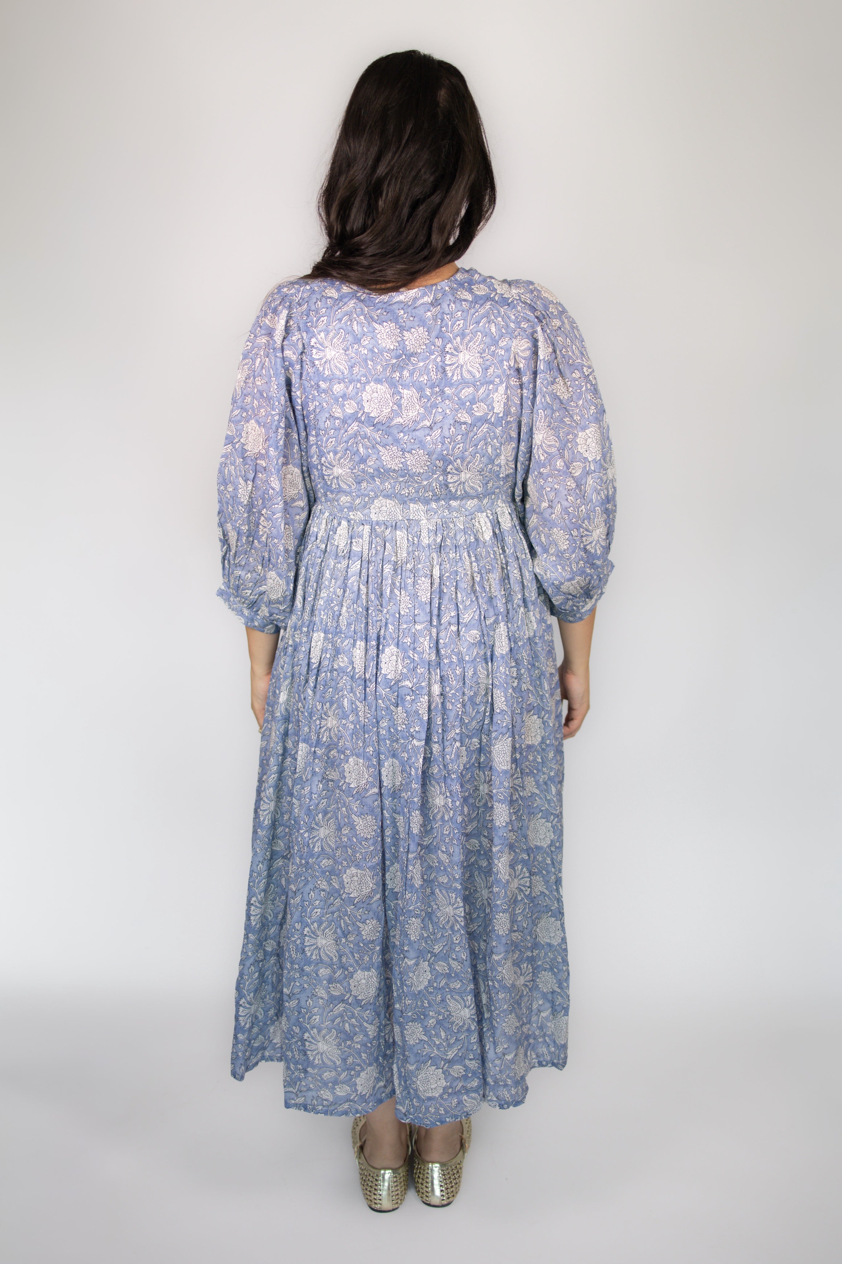 Delilah Flowy Dress in Dusty Blue