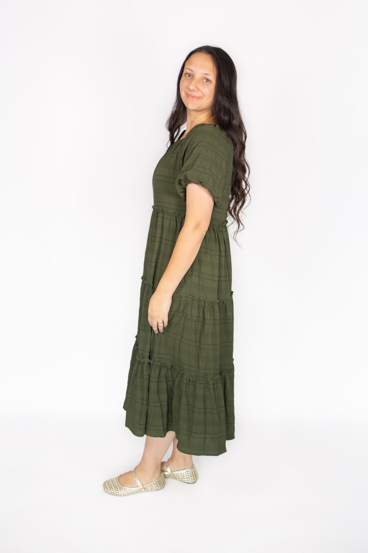 Serena Midi Dress in Olive