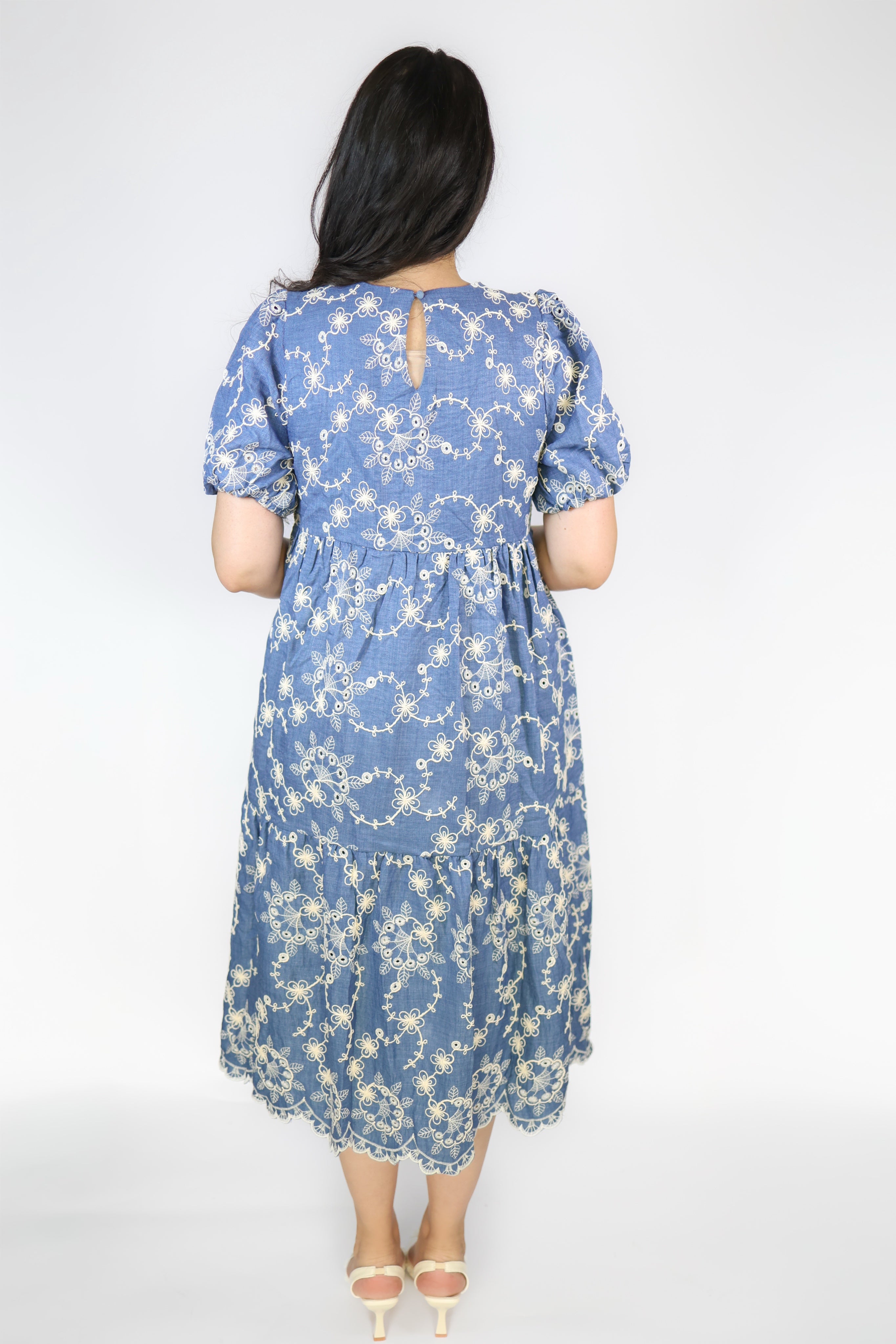 Colette Embroidered Denim Dress