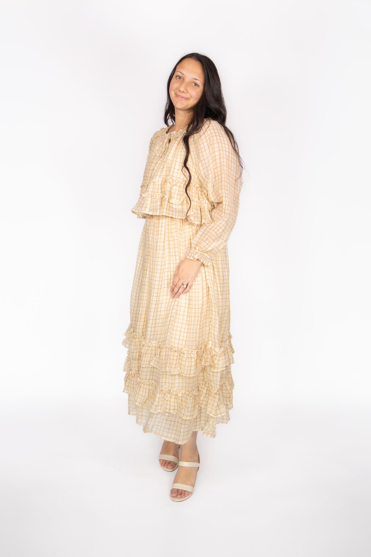 Rory Plaid Skirt Set in Khaki
