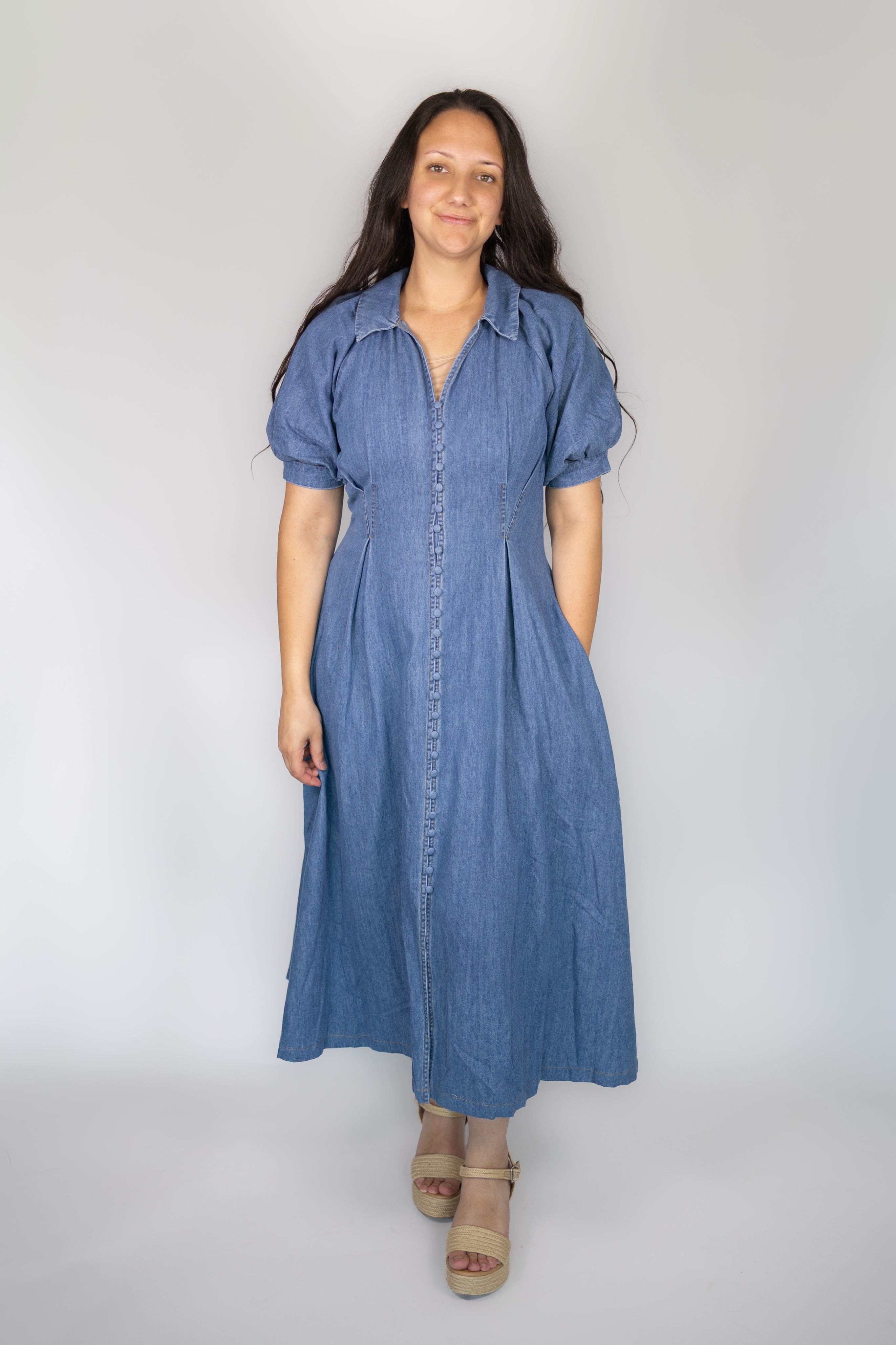 Brea Button-Down Denim Dress