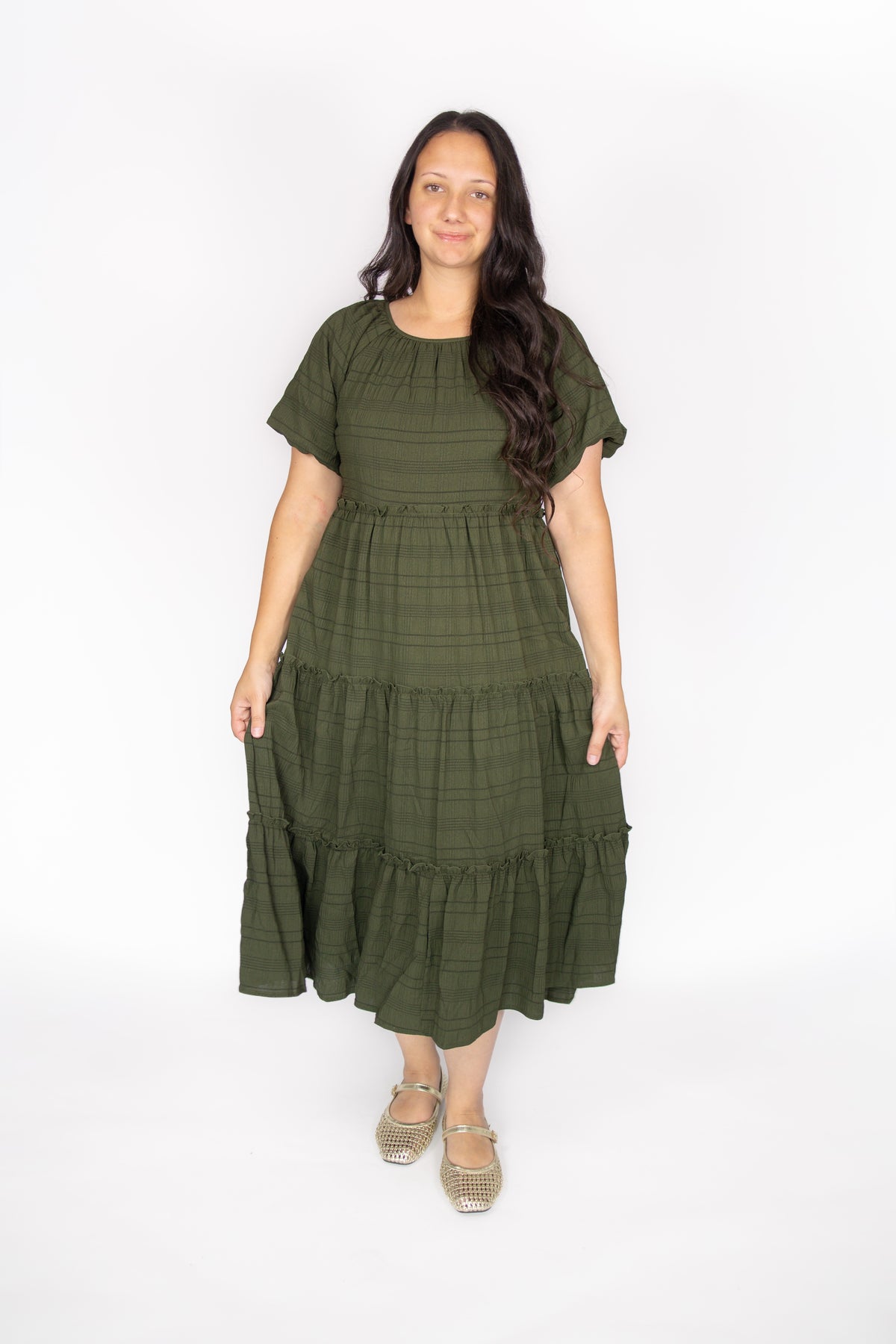 Serena Midi Dress in Olive