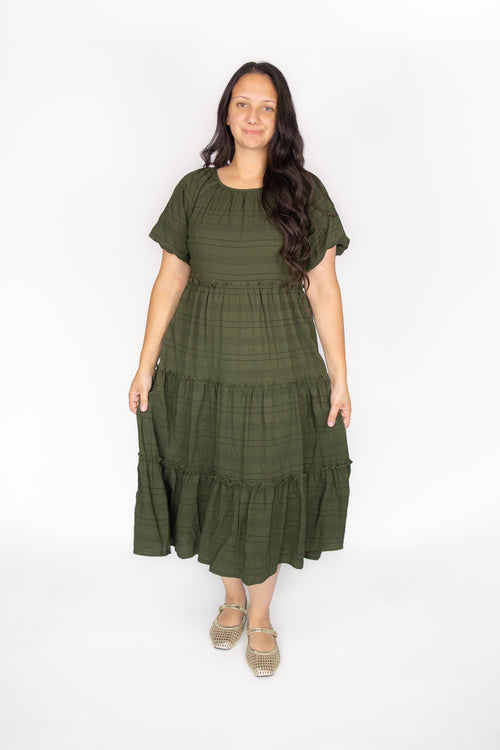 Serena Midi Dress in Olive