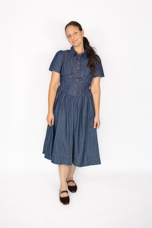 Hattie Corset Denim Dress
