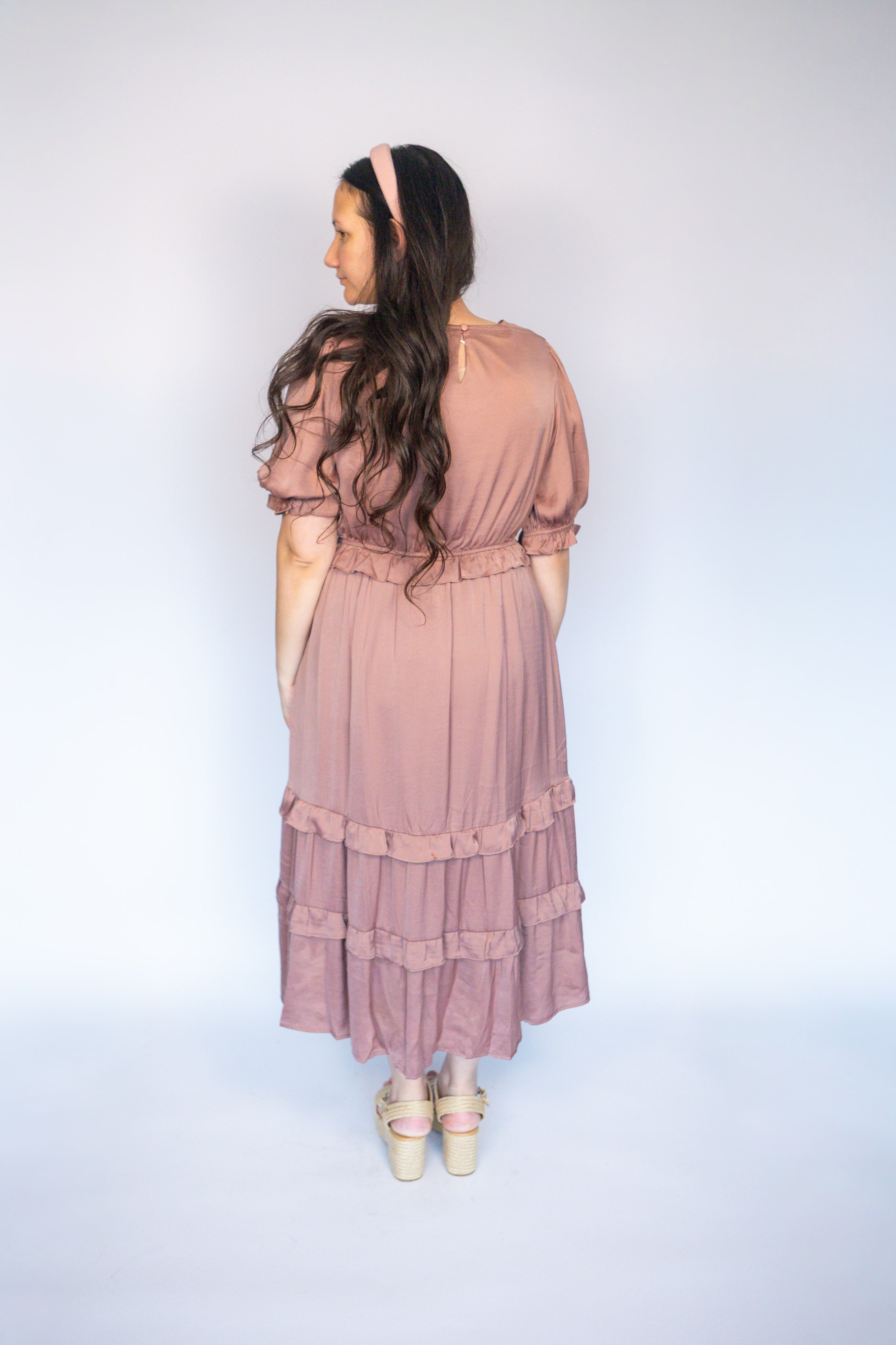 Amelia Satin Tiered Dress