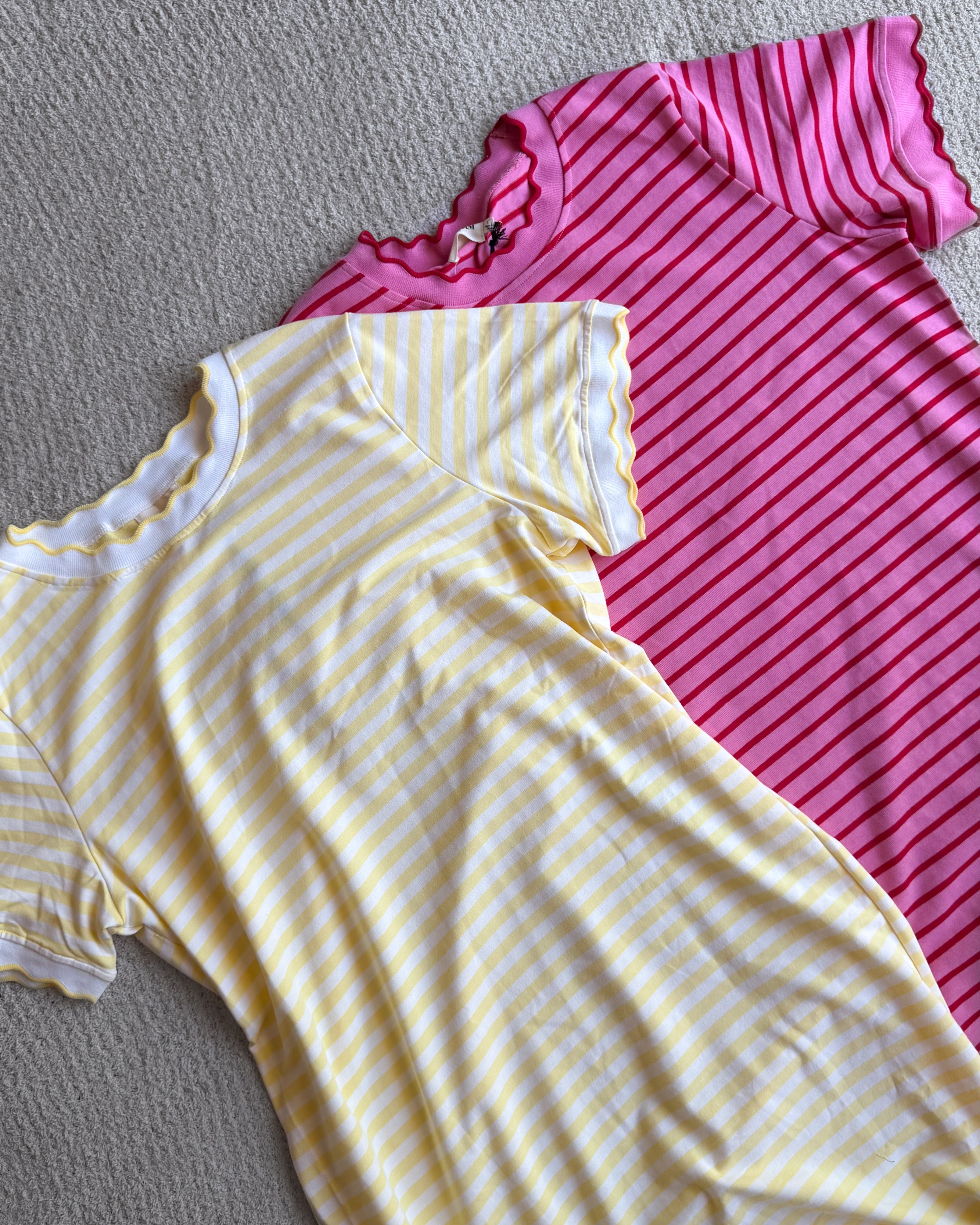 Stella Striped Tee Dress in Yellow