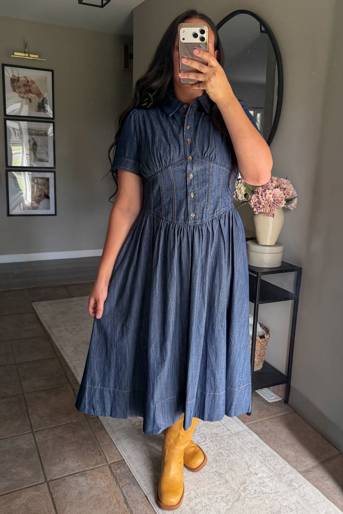 Hattie Corset Denim Dress