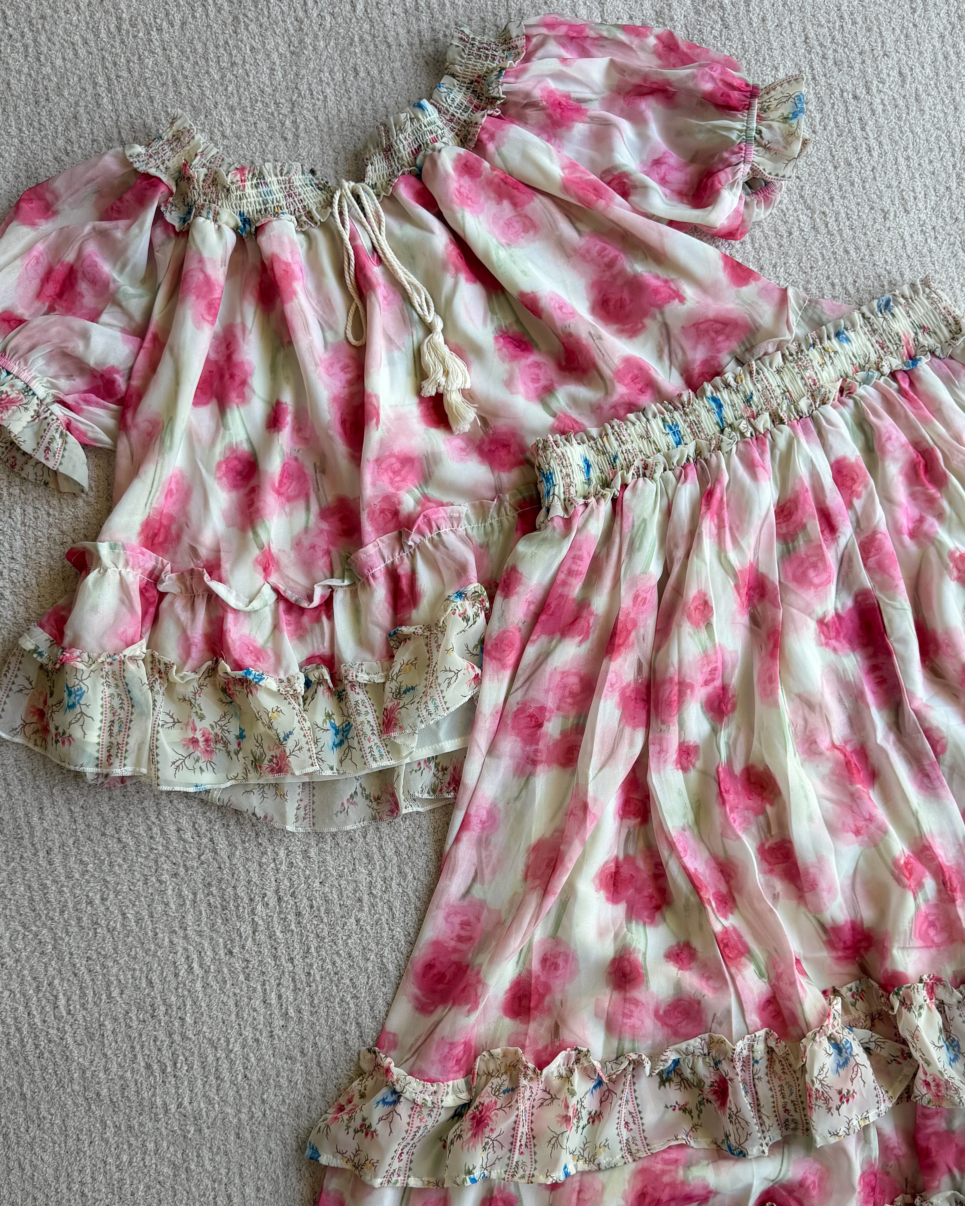 Giselle Pink Floral Maxi Set