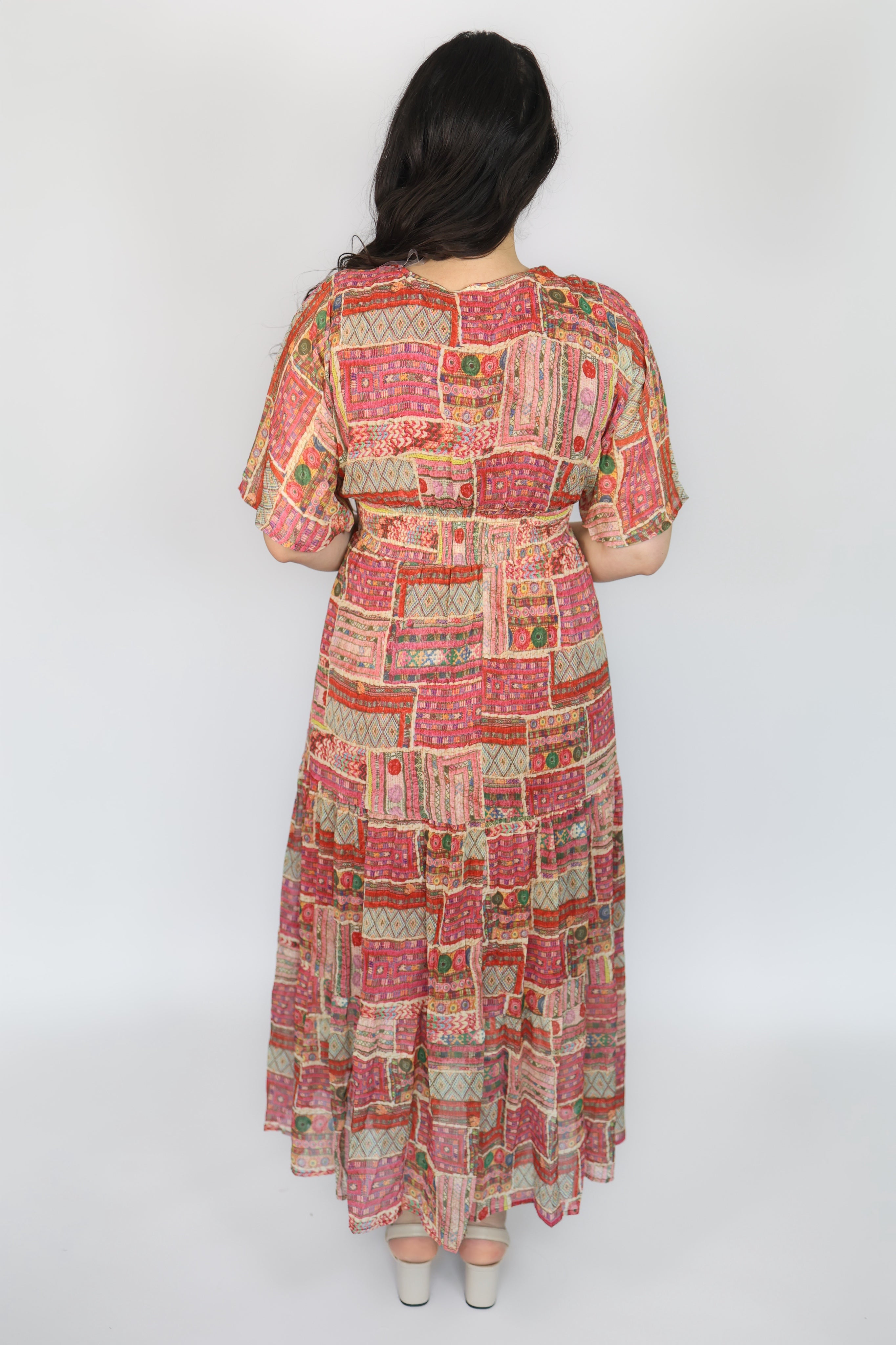 Elsie Patchwork Midi Dress