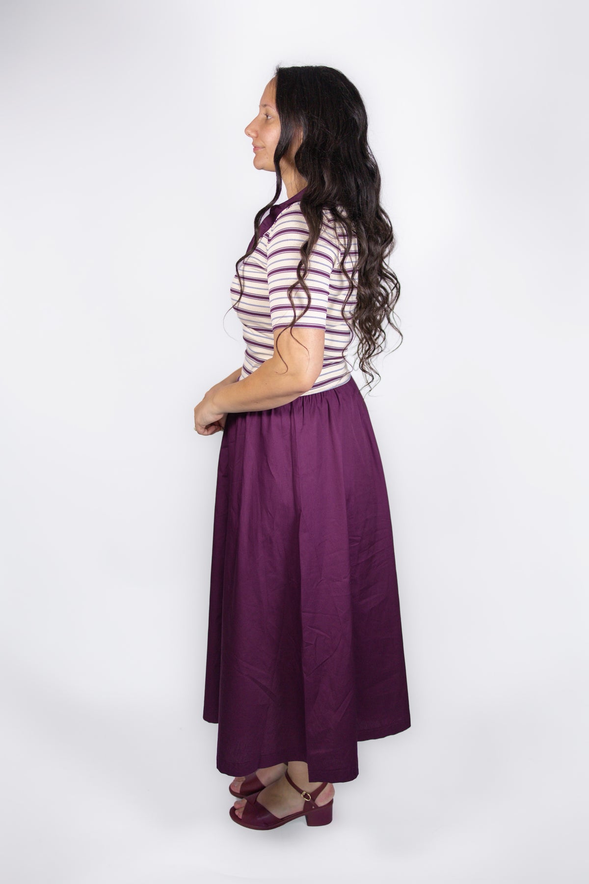 Monroe Striped Polo Dress in Orchid