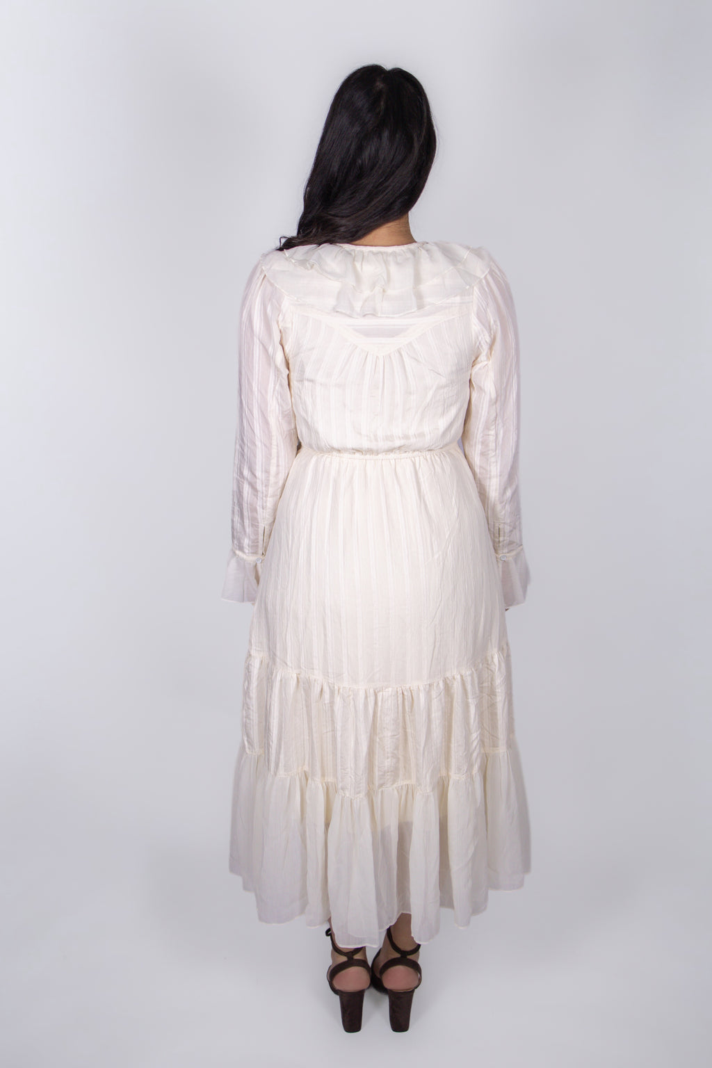 Felicity Ruffle Tiered Dress in Cream