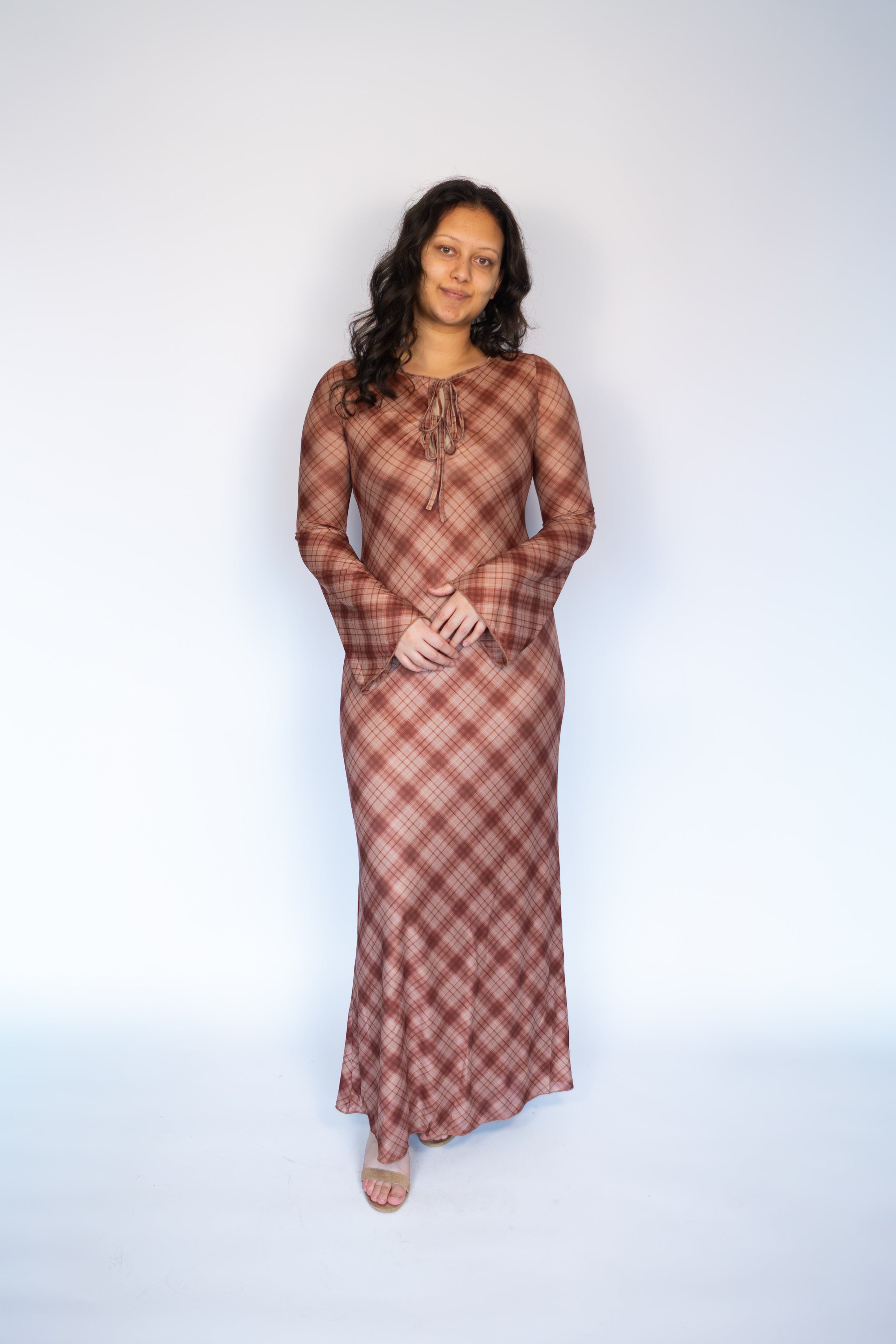 Eleanor Plaid Maxi Dress S