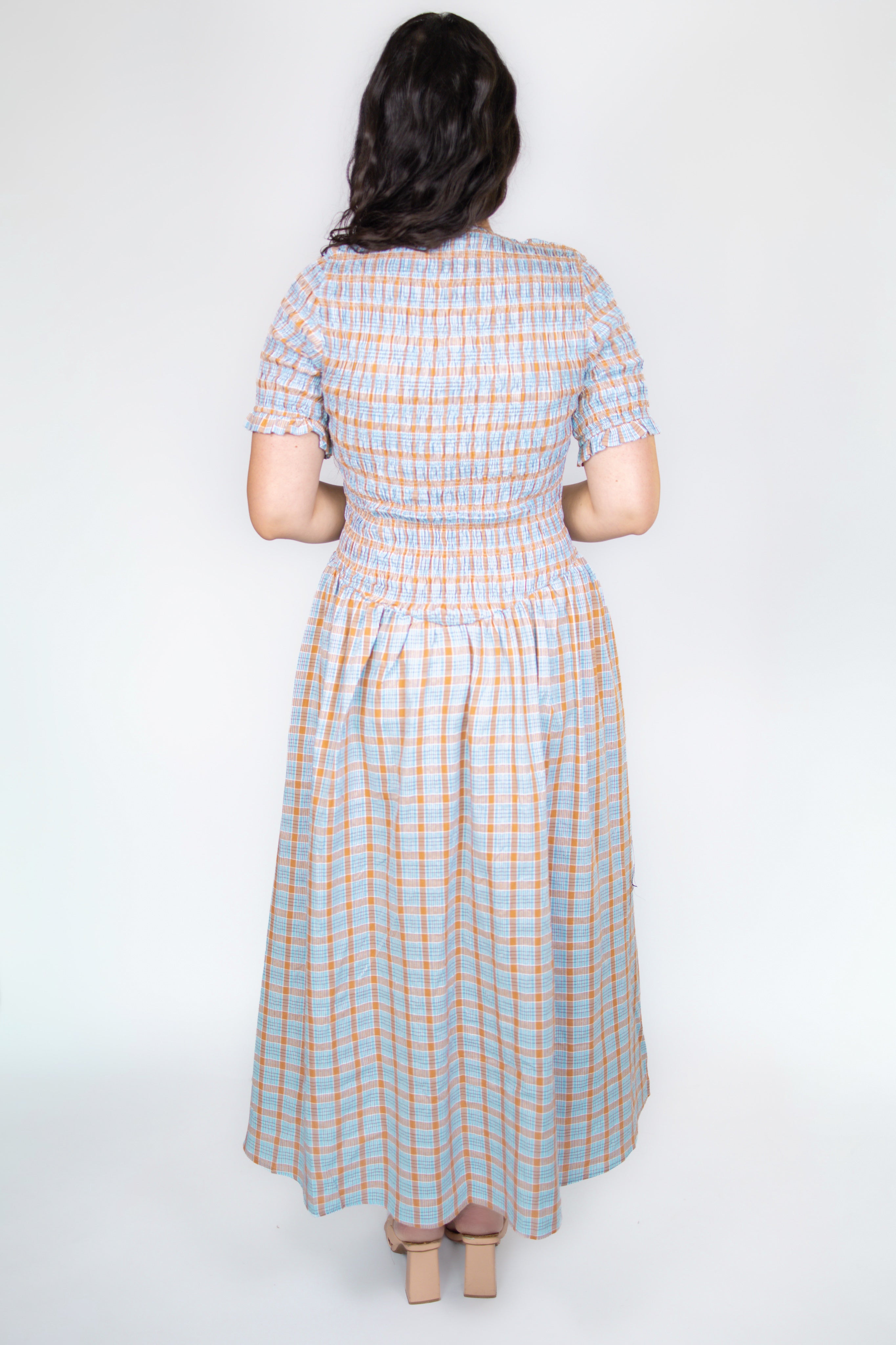 Kenlie Plaid Smocked Dress