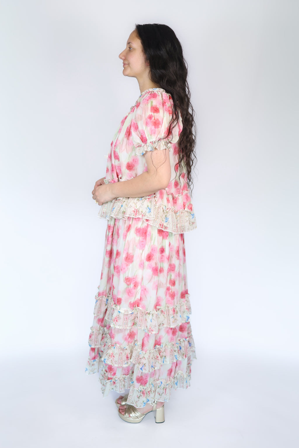 Giselle Pink Floral Maxi Set