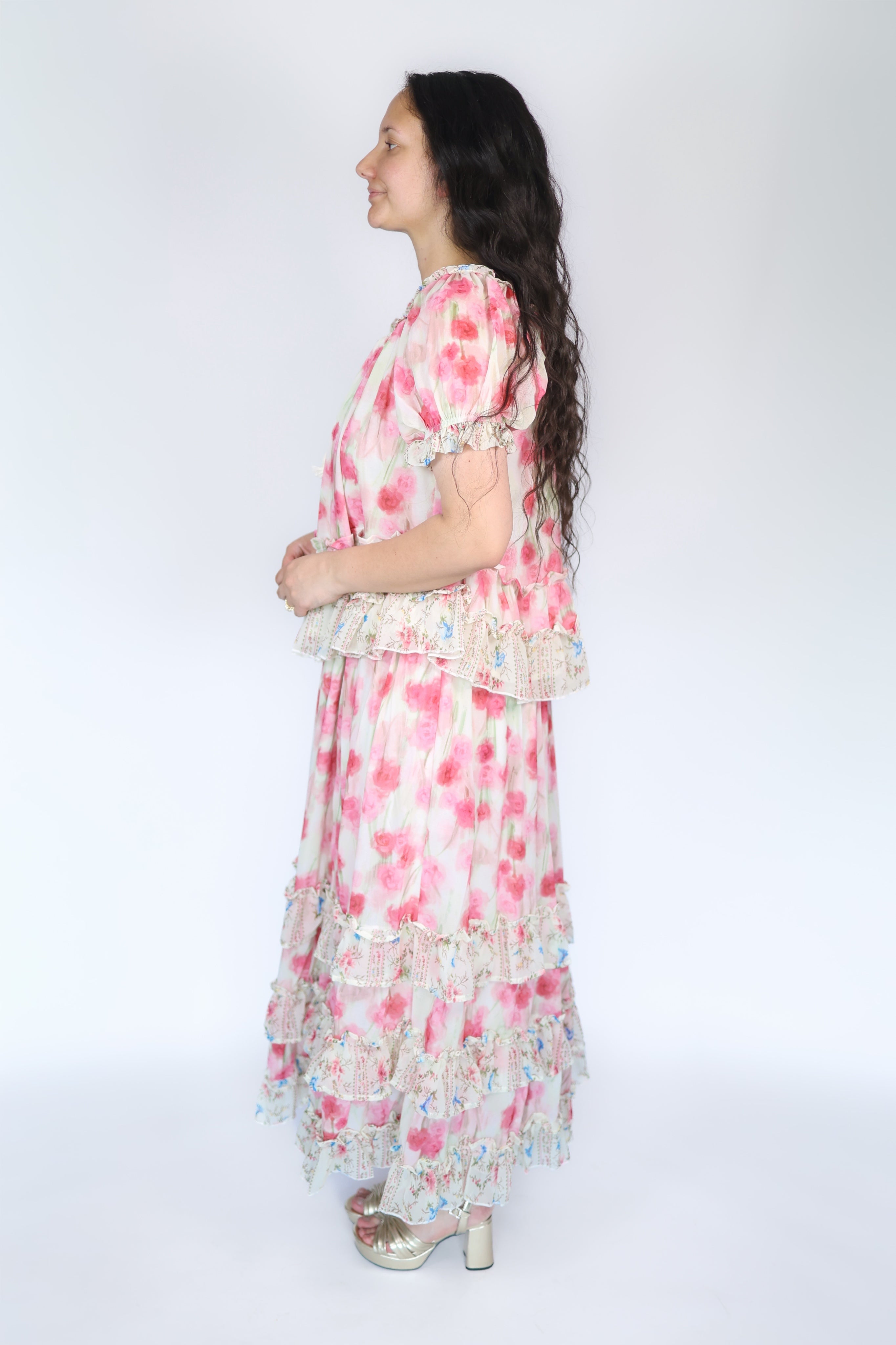 Giselle Pink Floral Maxi Set