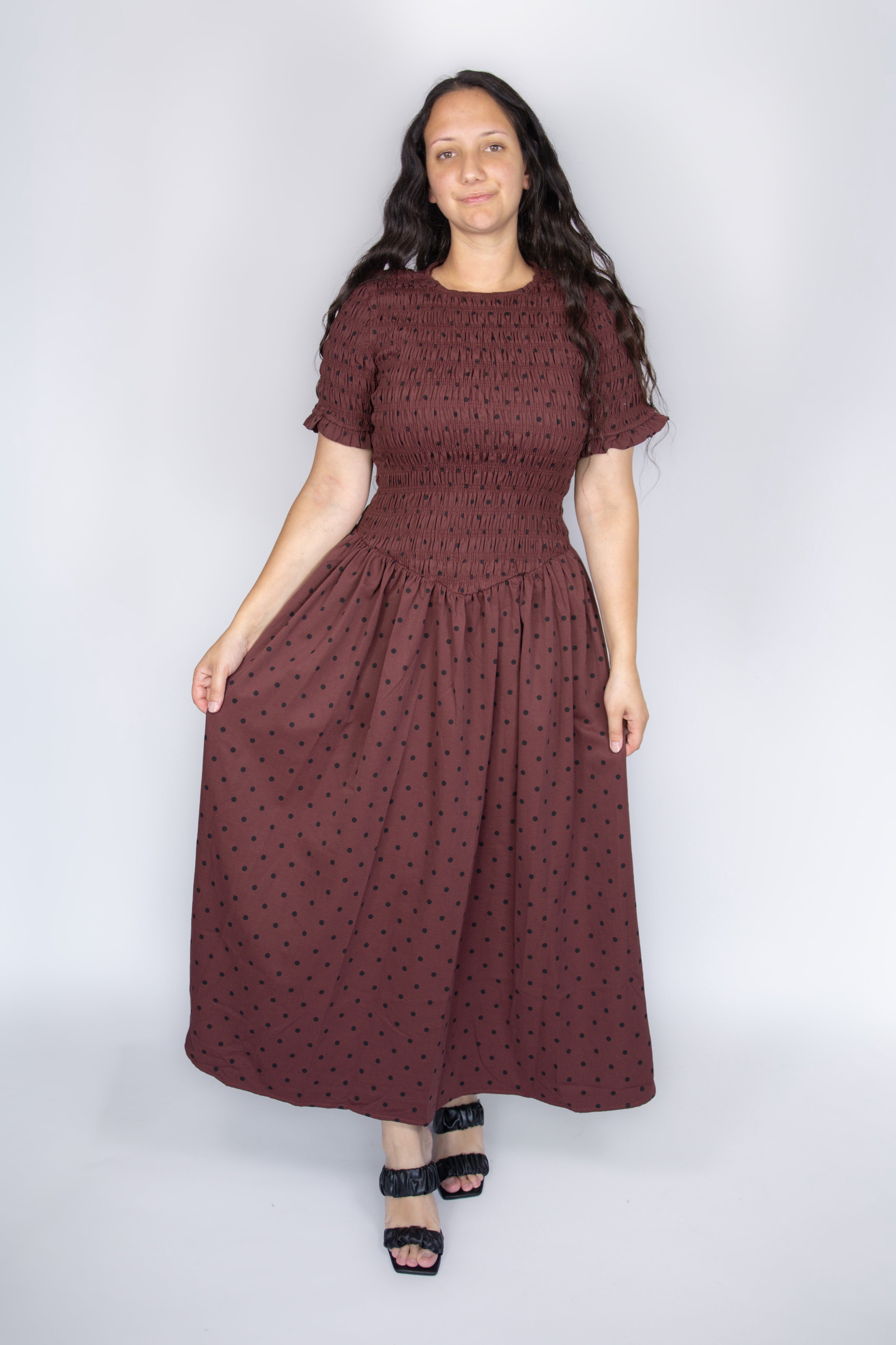 Fia Polka Dot Smocked Dress