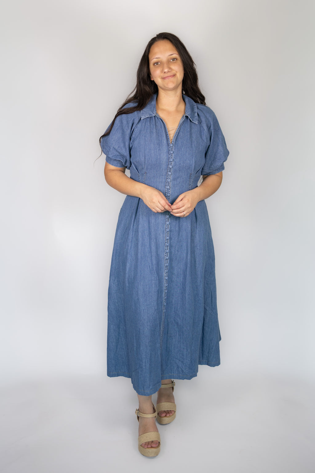 Brea Button-Down Denim Dress