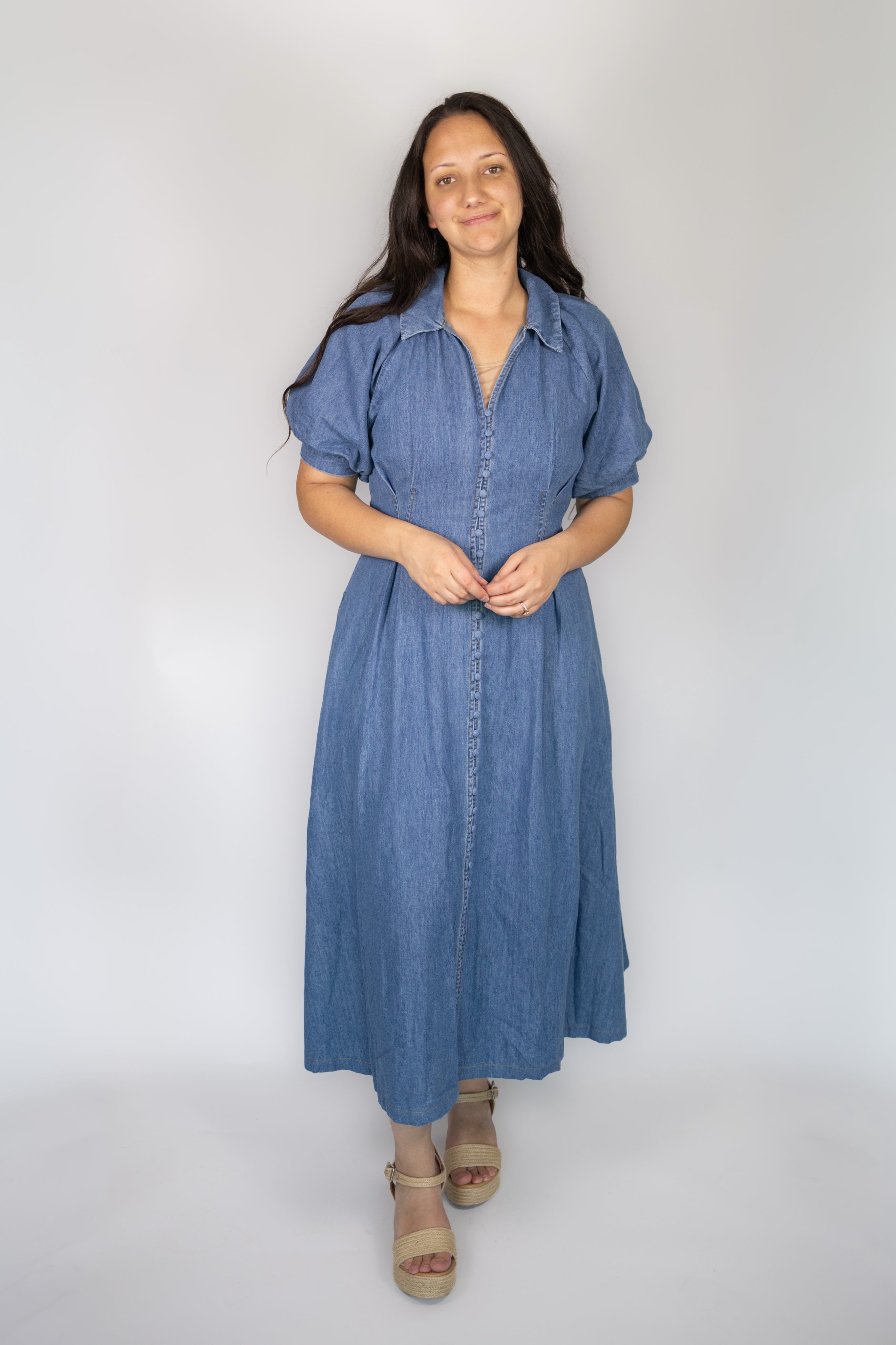 Brea Button-Down Denim Dress