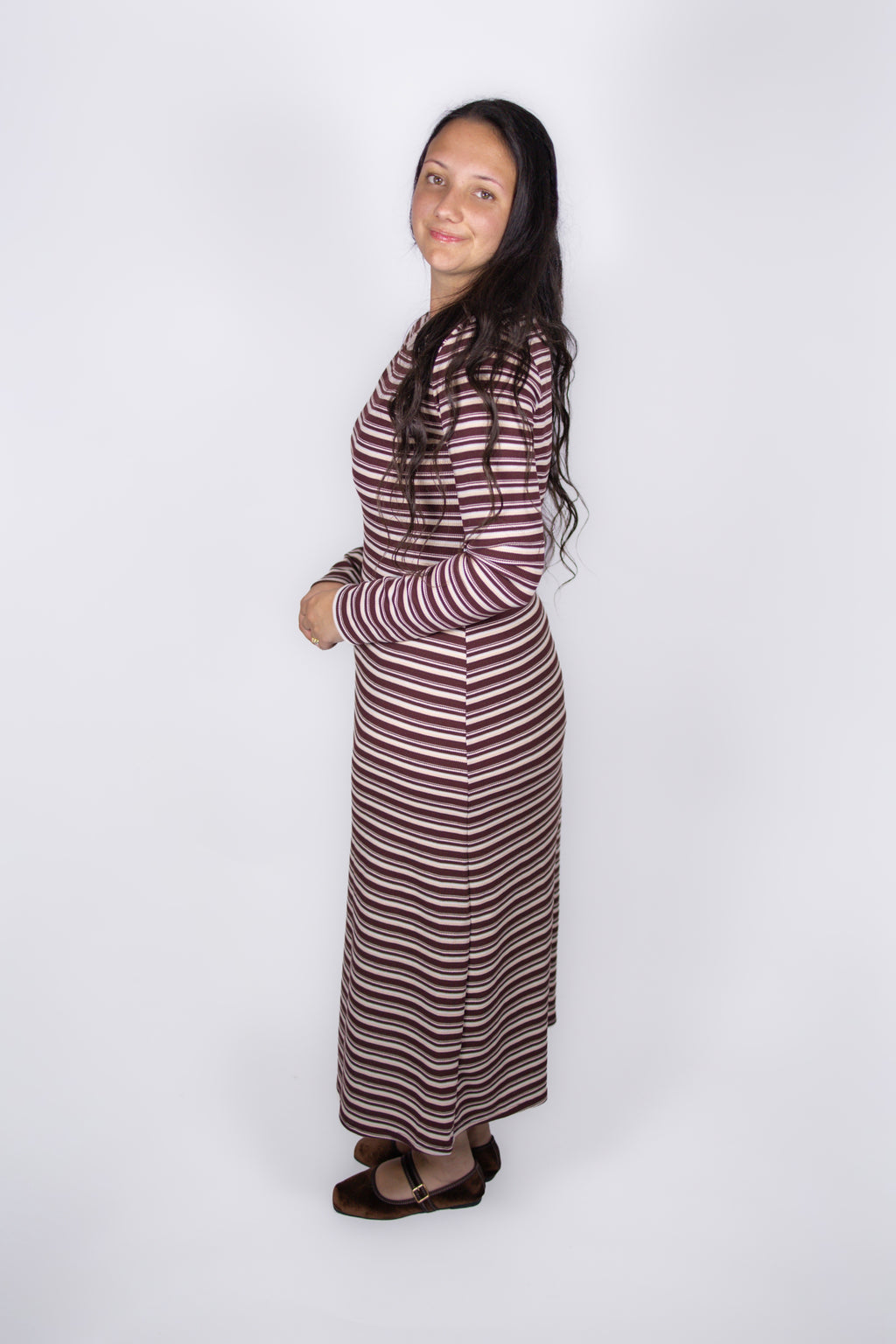 Meredith Striped Crewneck Dress