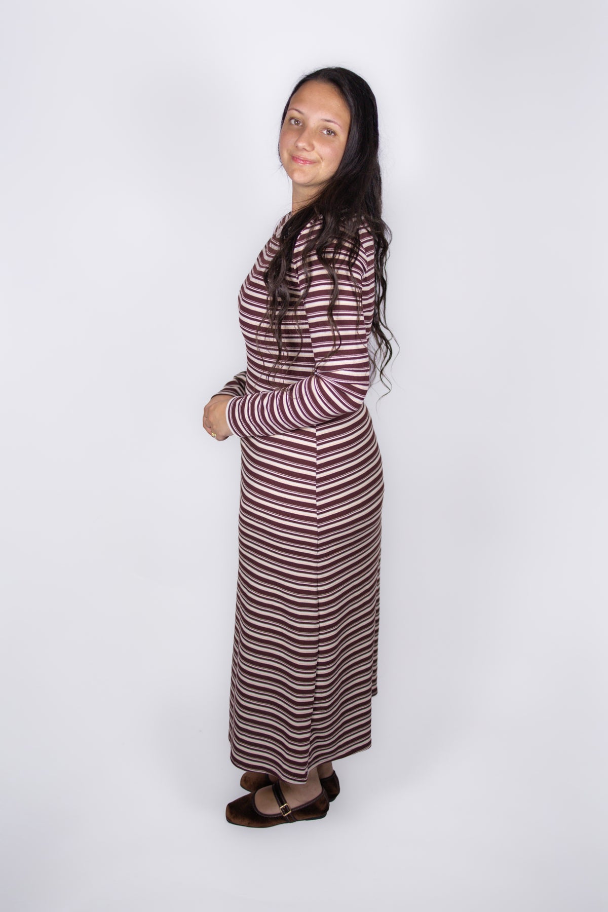 Meredith Striped Crewneck Dress
