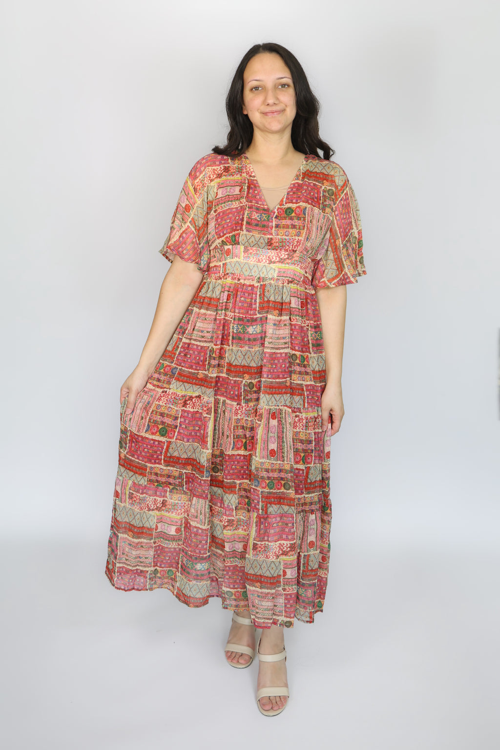 Elsie Patchwork Midi Dress