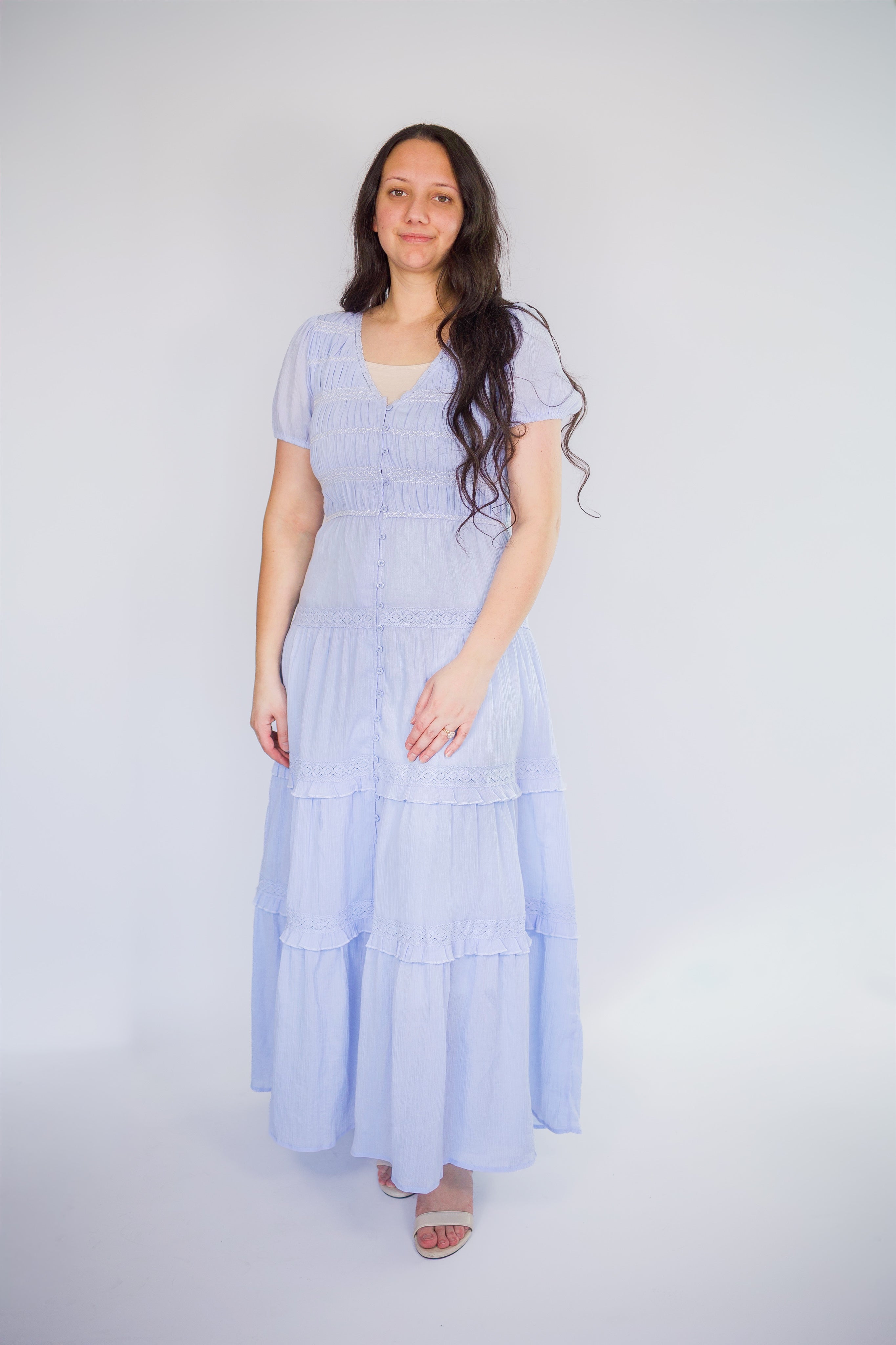 Skye Smocked Button Maxi Dress