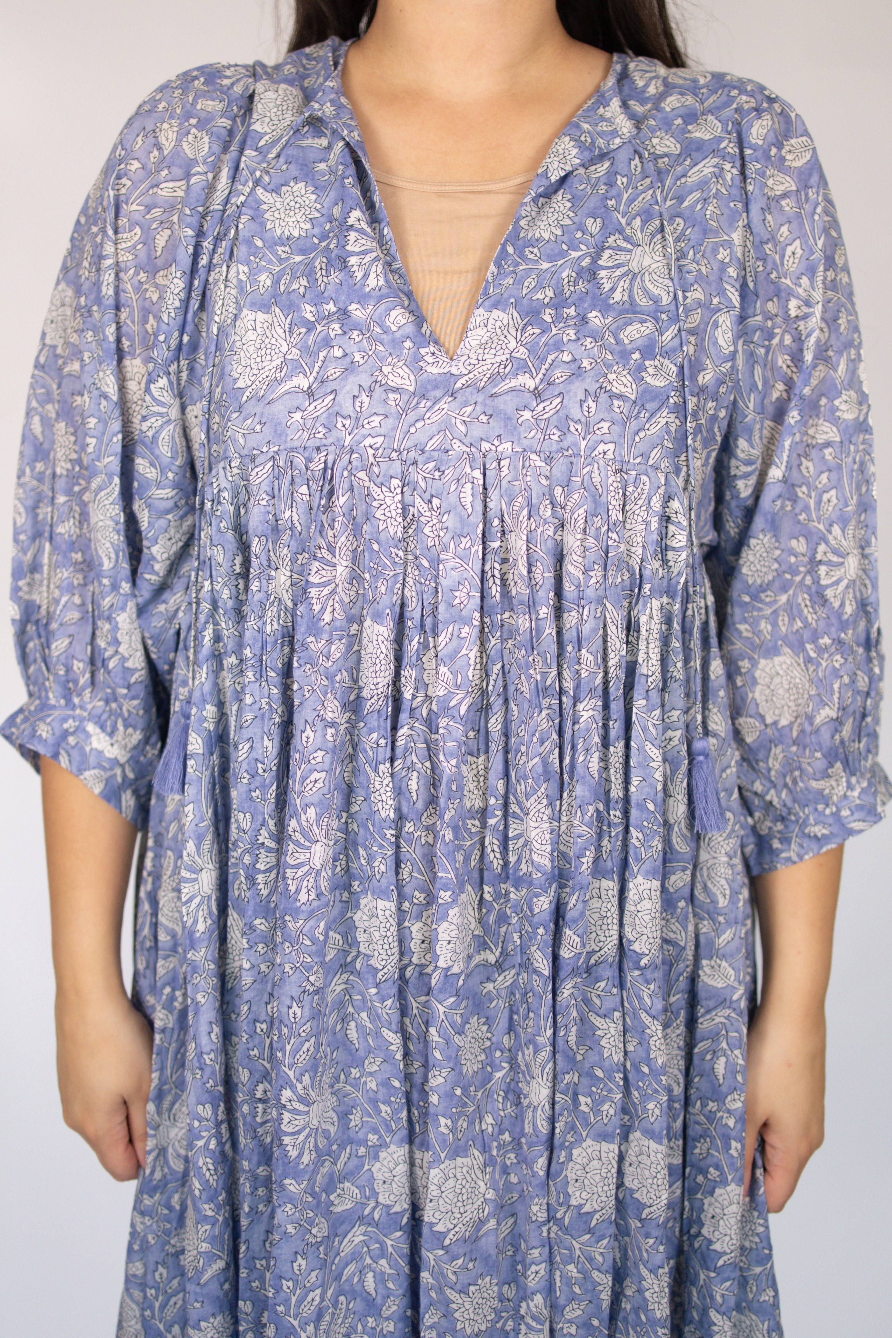 Delilah Flowy Dress in Dusty Blue