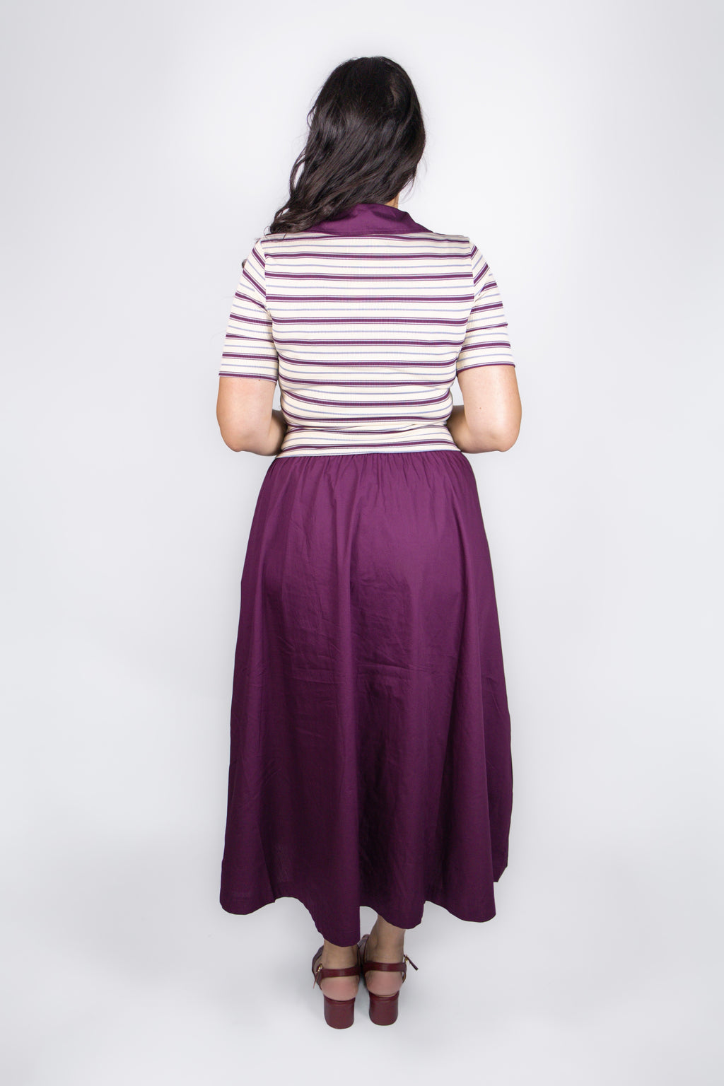 Monroe Striped Polo Dress in Orchid