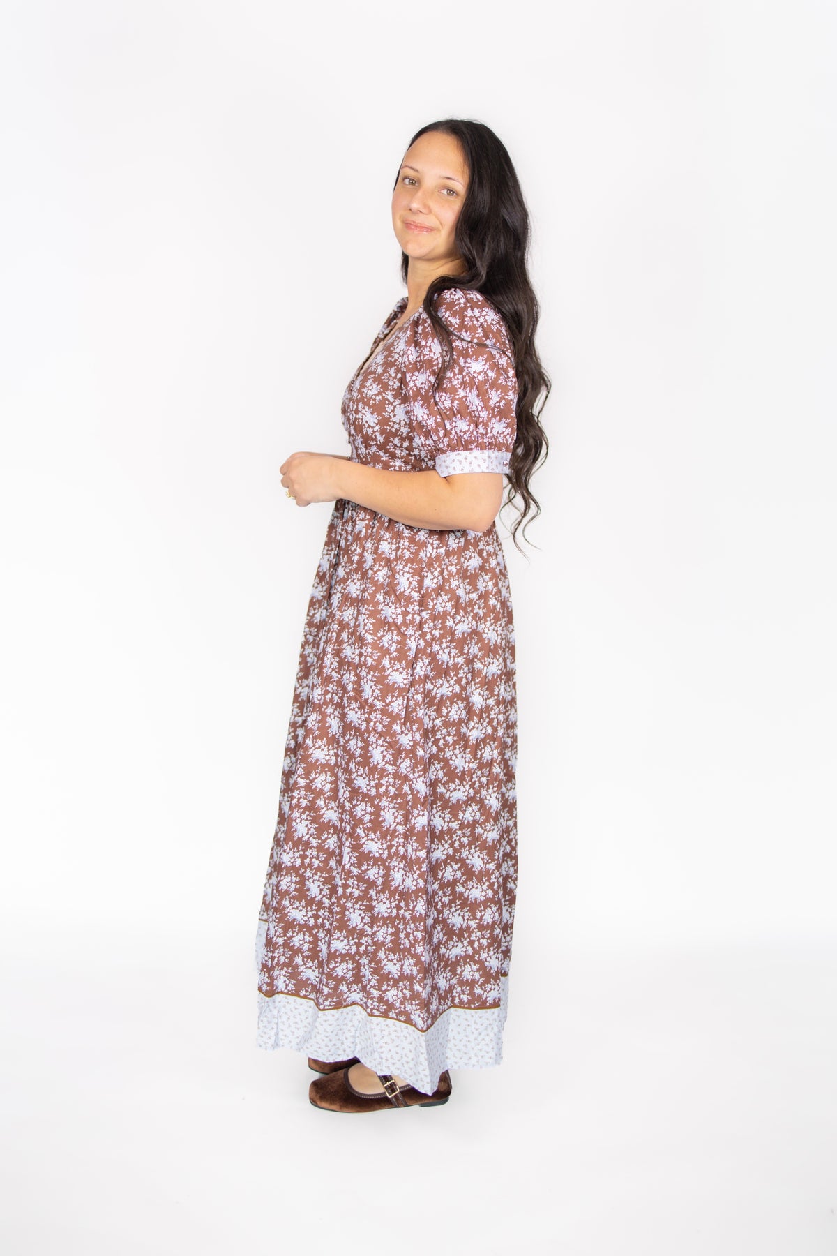Dahlia Cotton Floral Maxi Dress