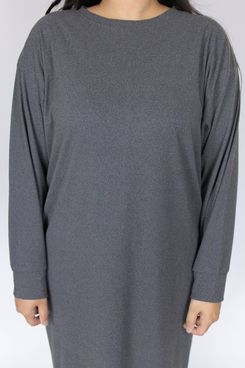 Stevie Casual Sweatshirt Dress in Charcoal