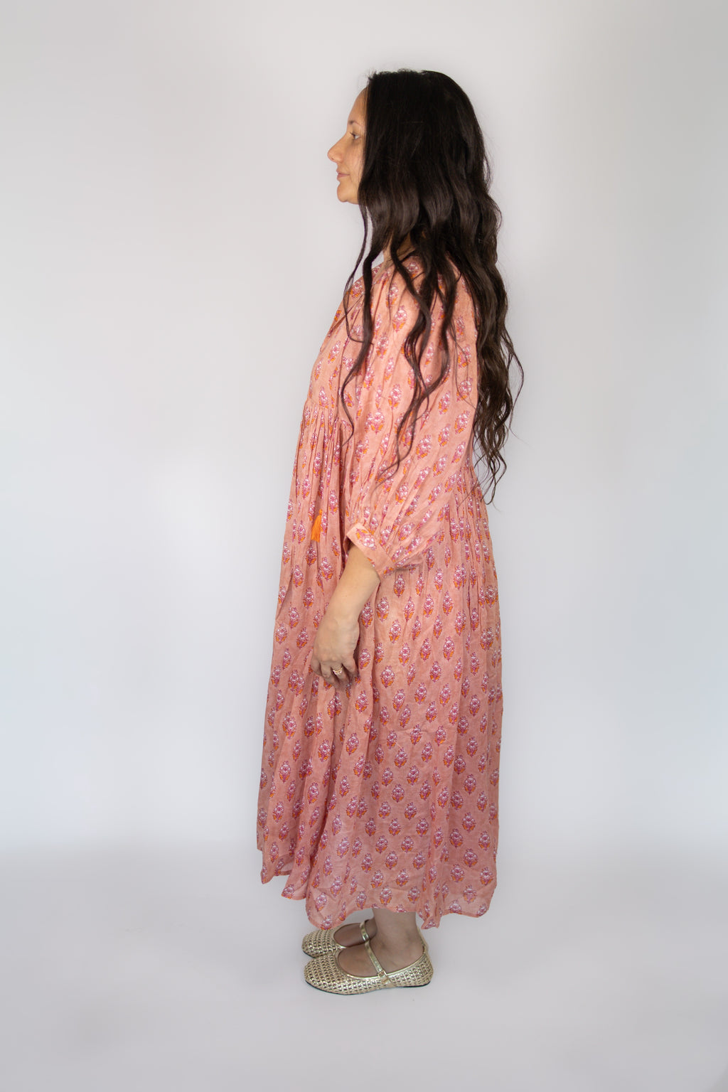 Delilah Flowy Dress in Coral
