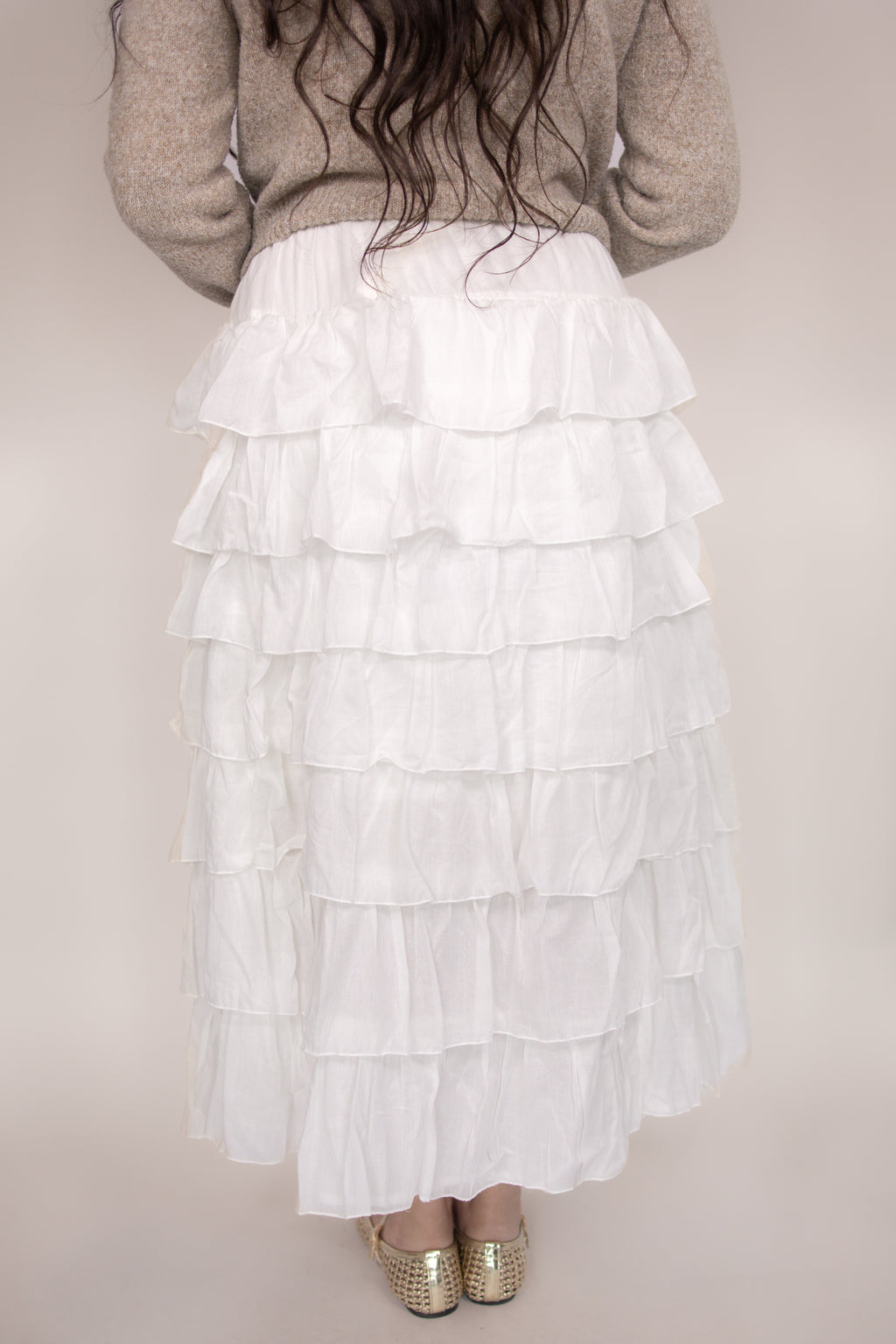 Falda midi Lennie con volantes escalonados
