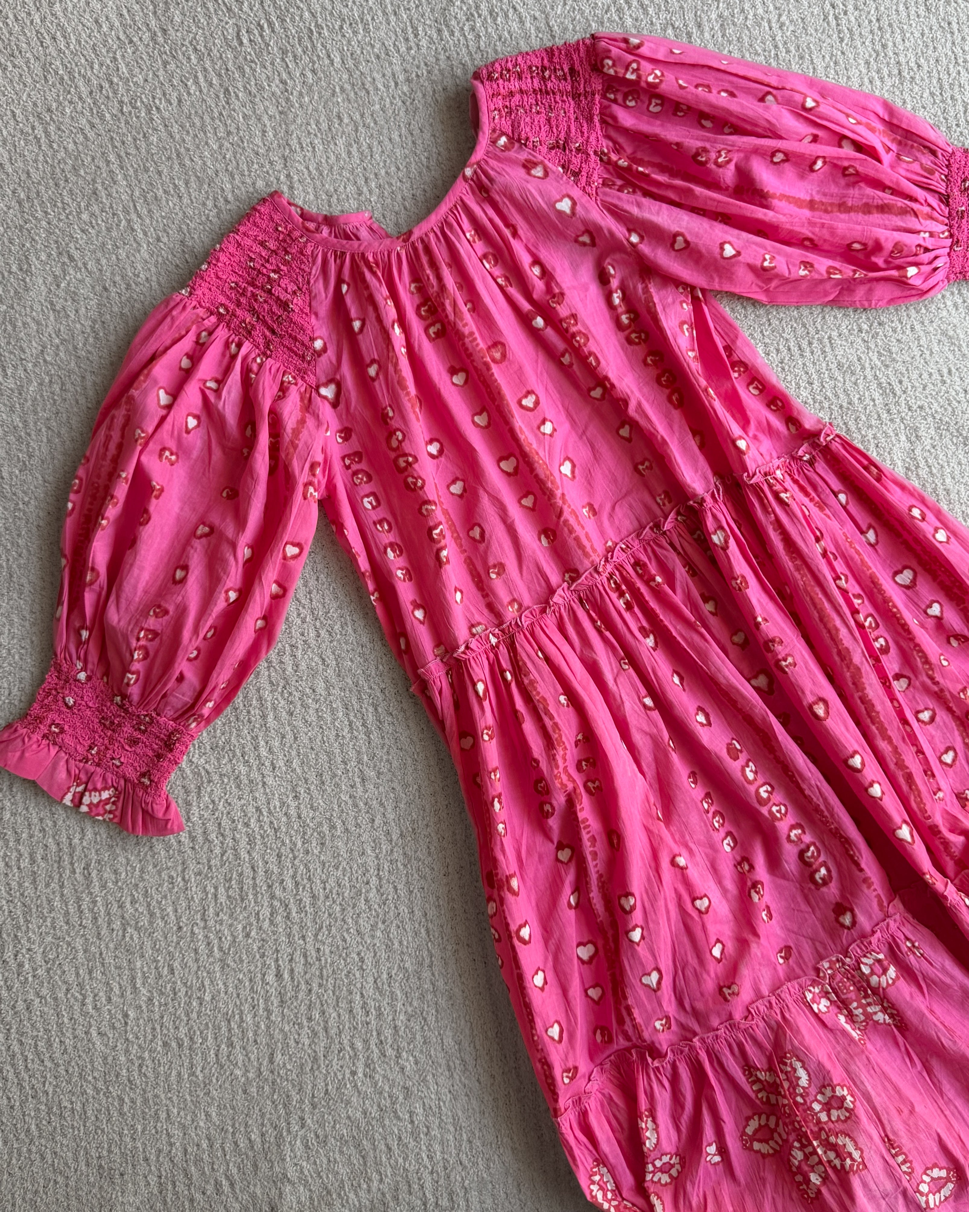 Jade Tiered Midi Dress in Pink