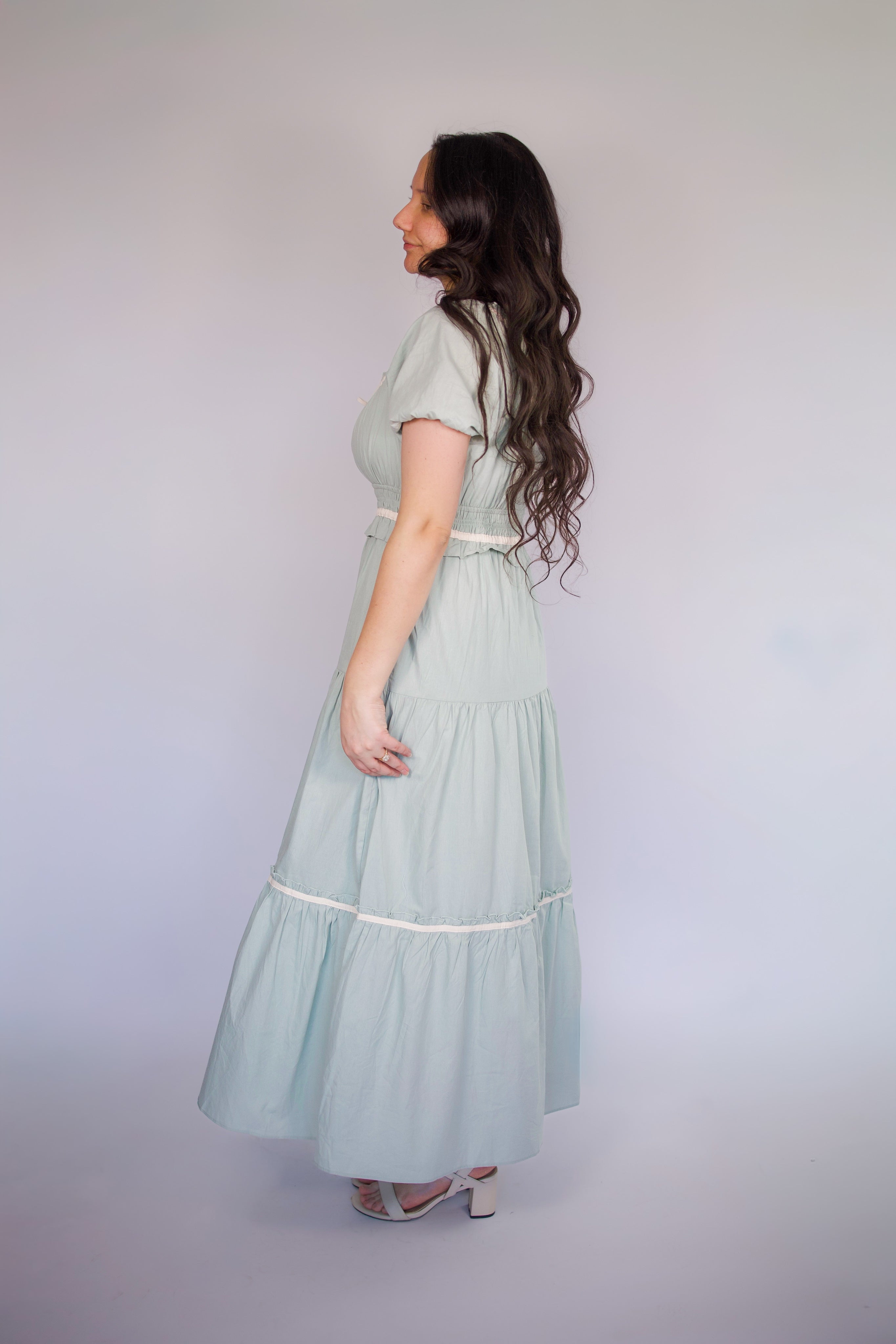 Junie Contrast Trim Maxi Dress