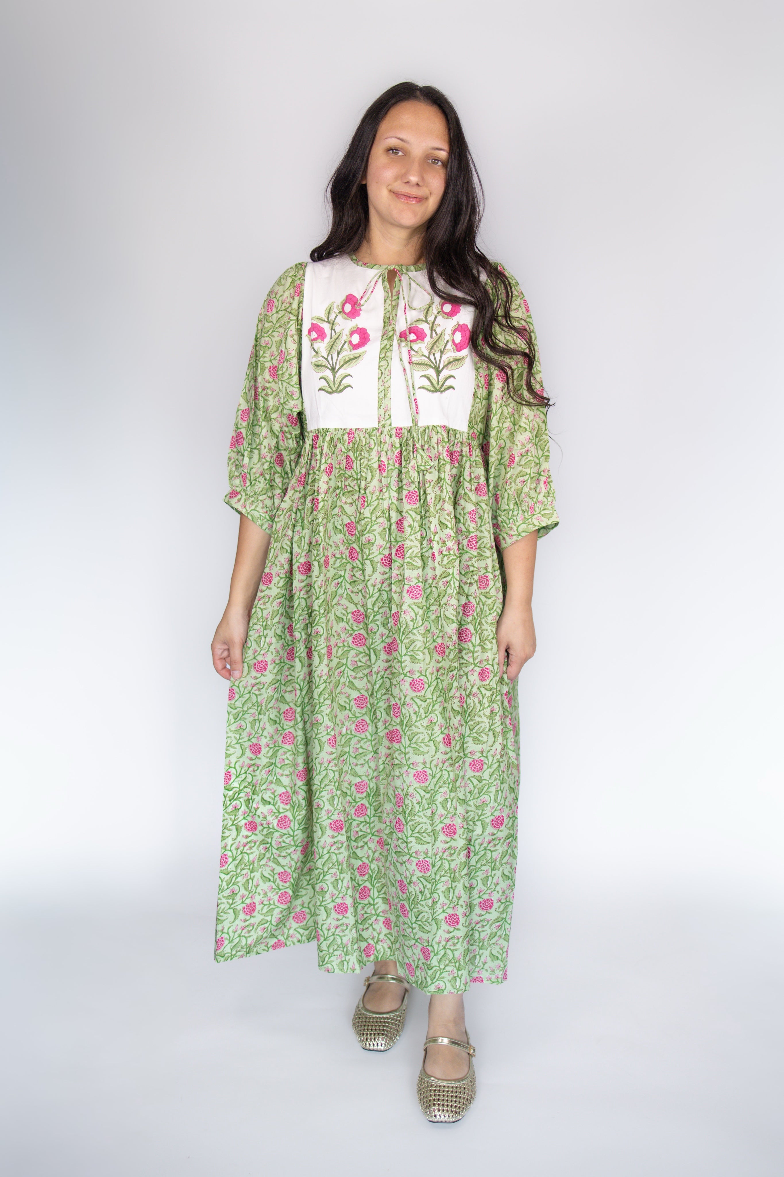 Avani Dress in Green Floral