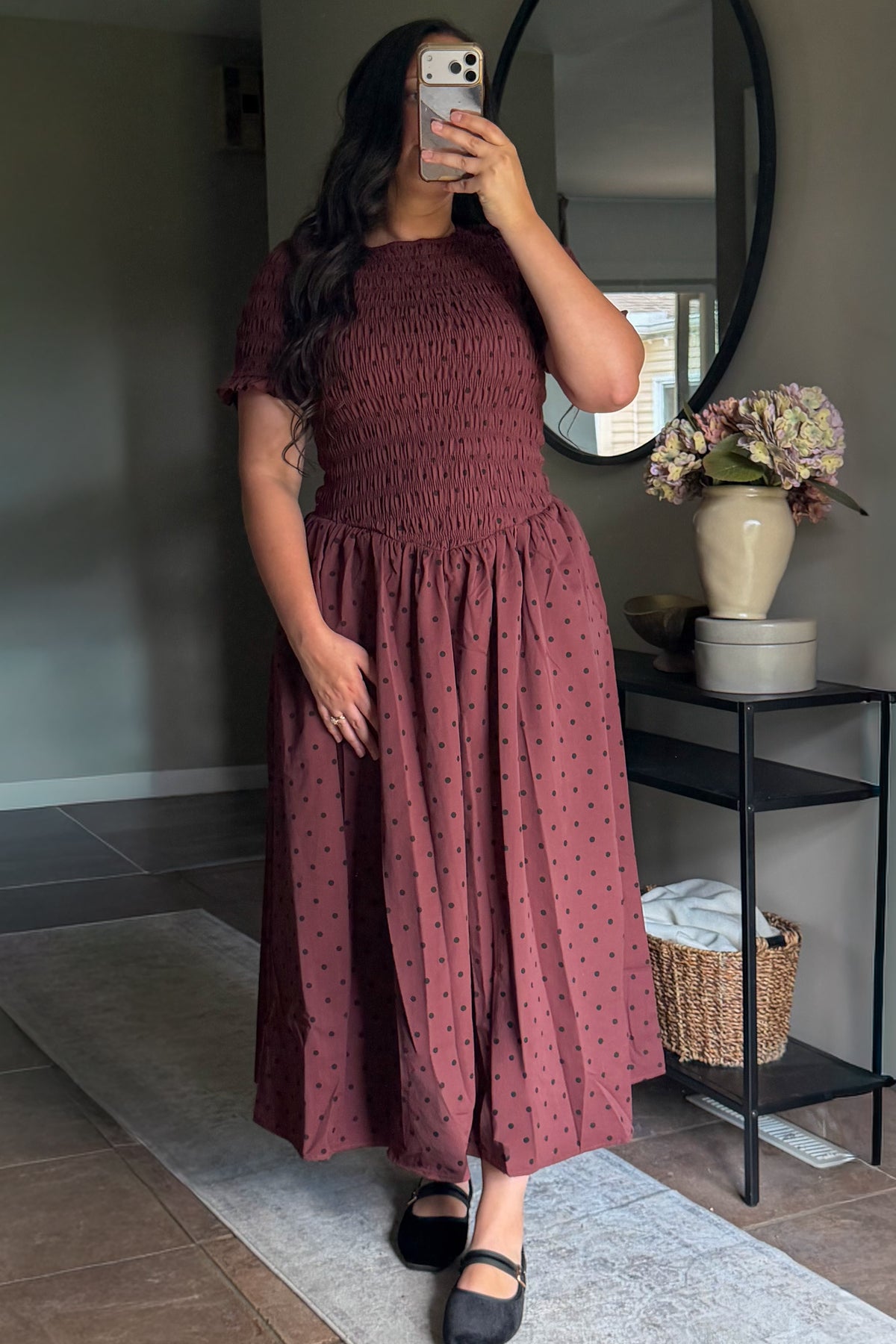 Fia Polka Dot Smocked Dress