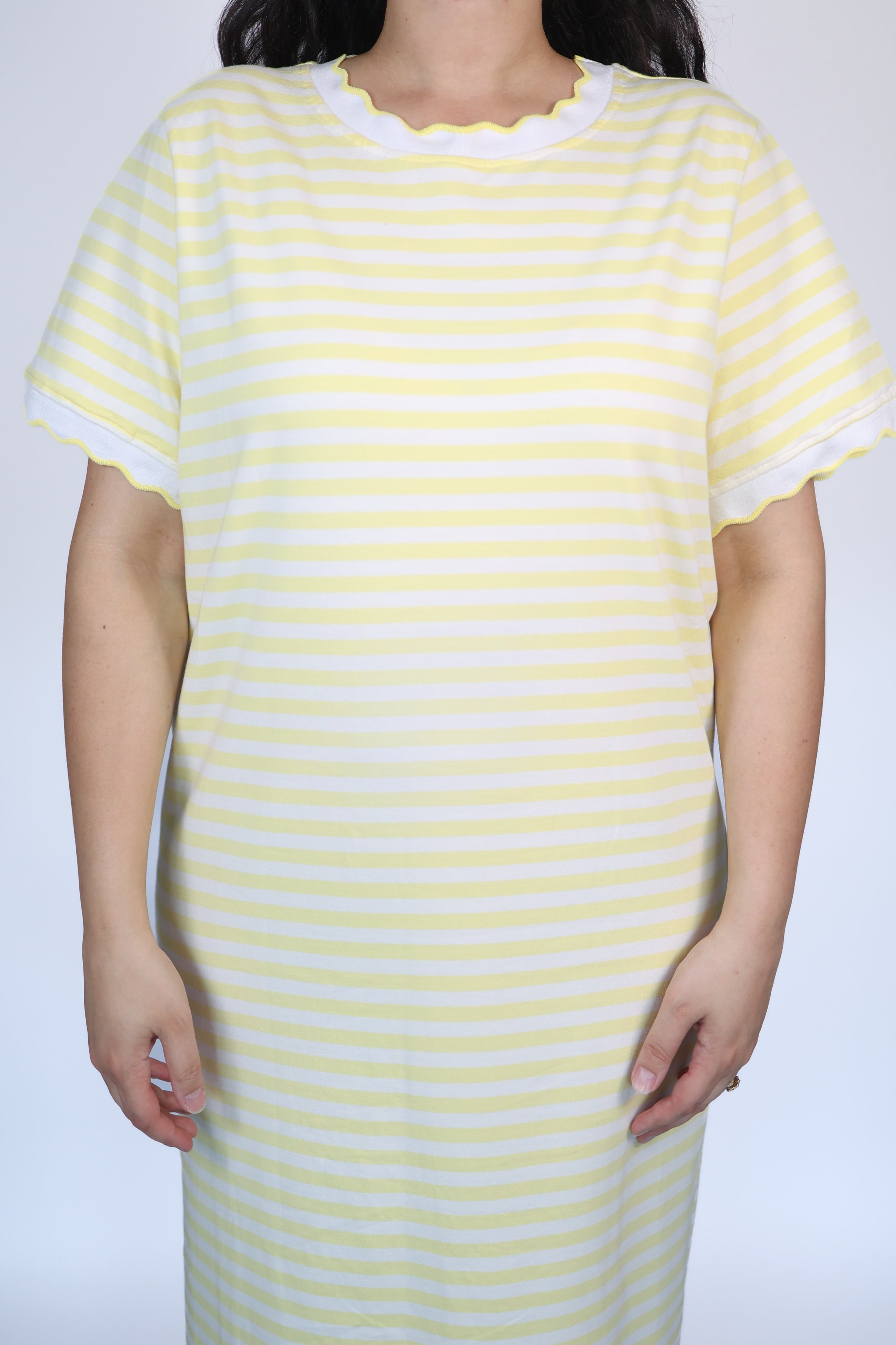 Stella Striped Tee Dress in Yellow