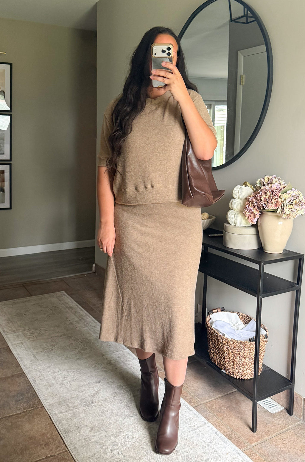 Mila Soft Sweater Set in Sand