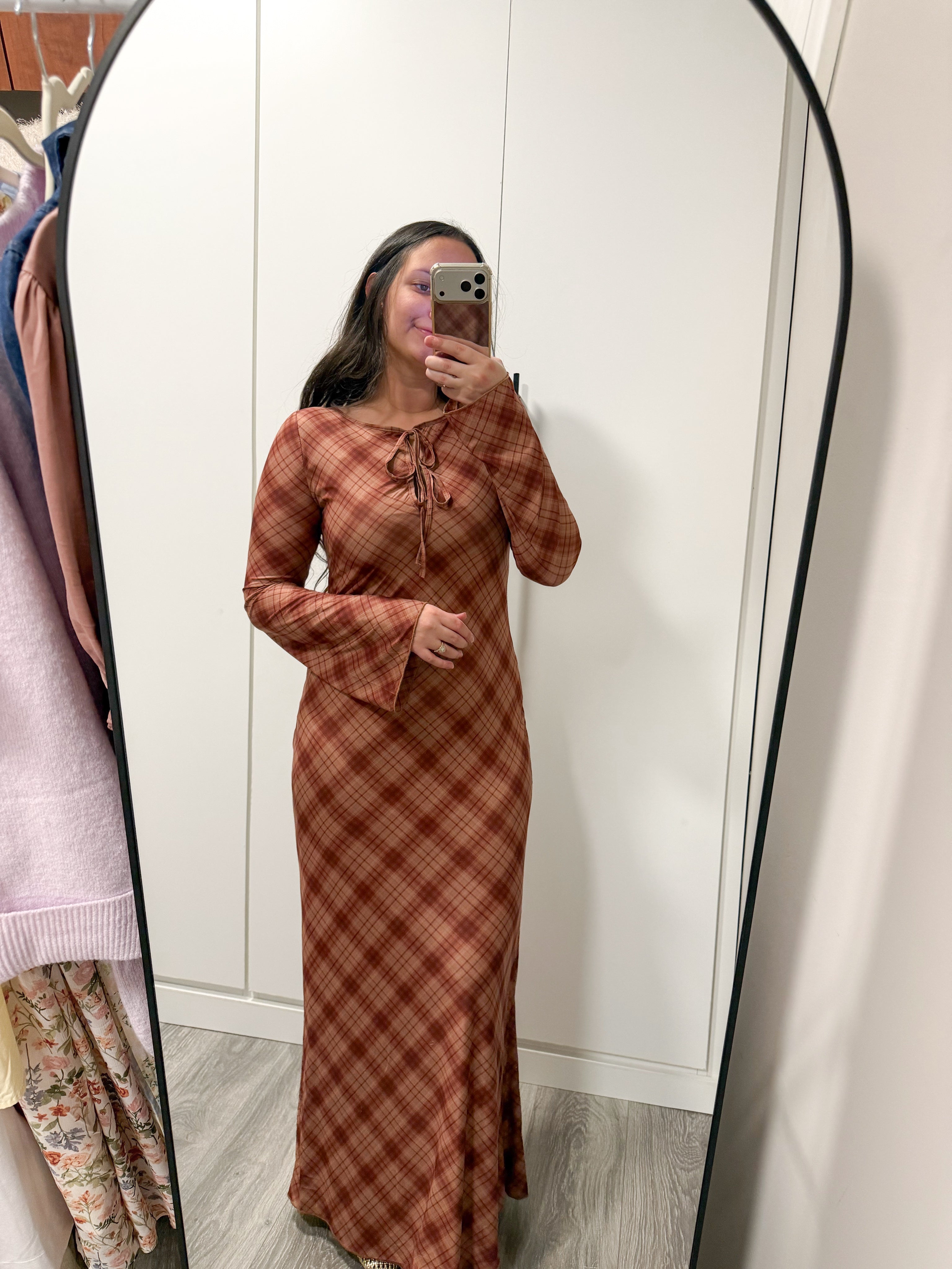 Eleanor Plaid Maxi Dress