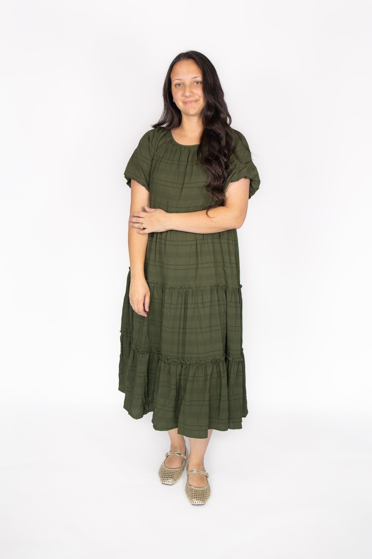 Serena Midi Dress in Olive