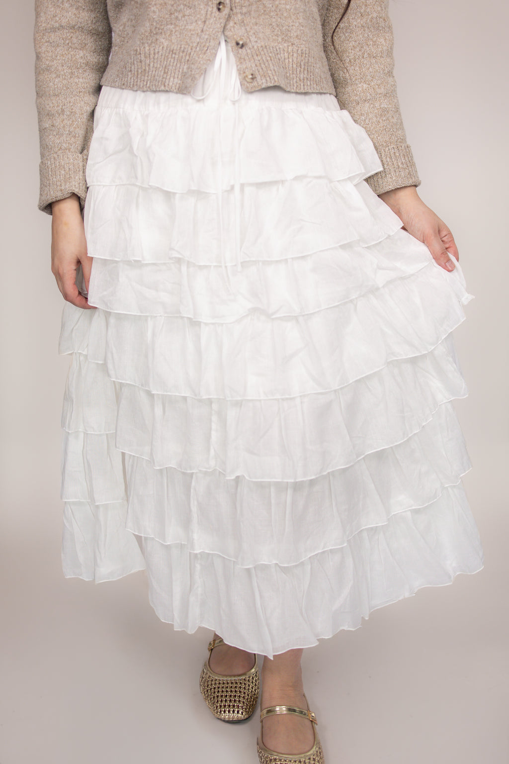 Falda midi Lennie con volantes escalonados