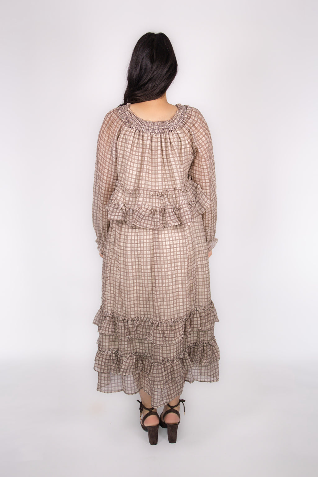 Rory Plaid Skirt Set in Mocha