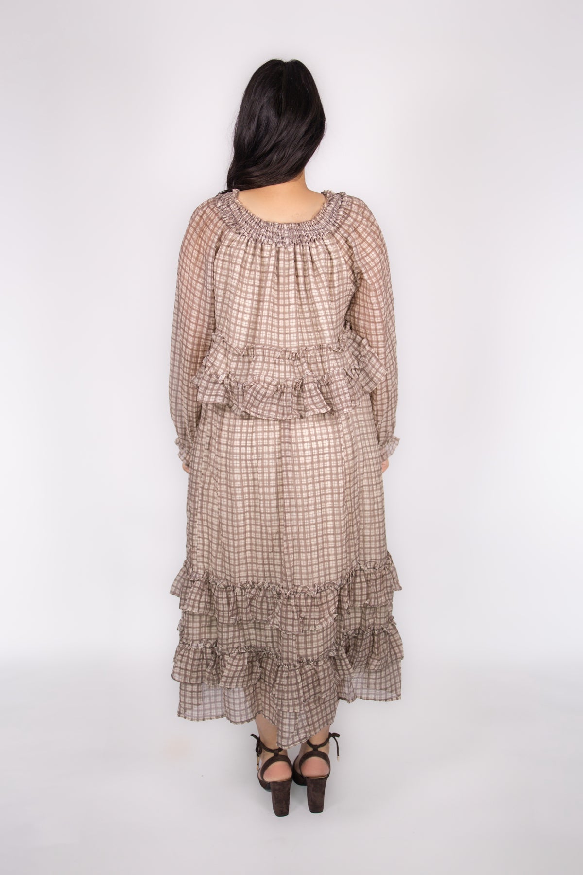 Rory Plaid Skirt Set in Mocha