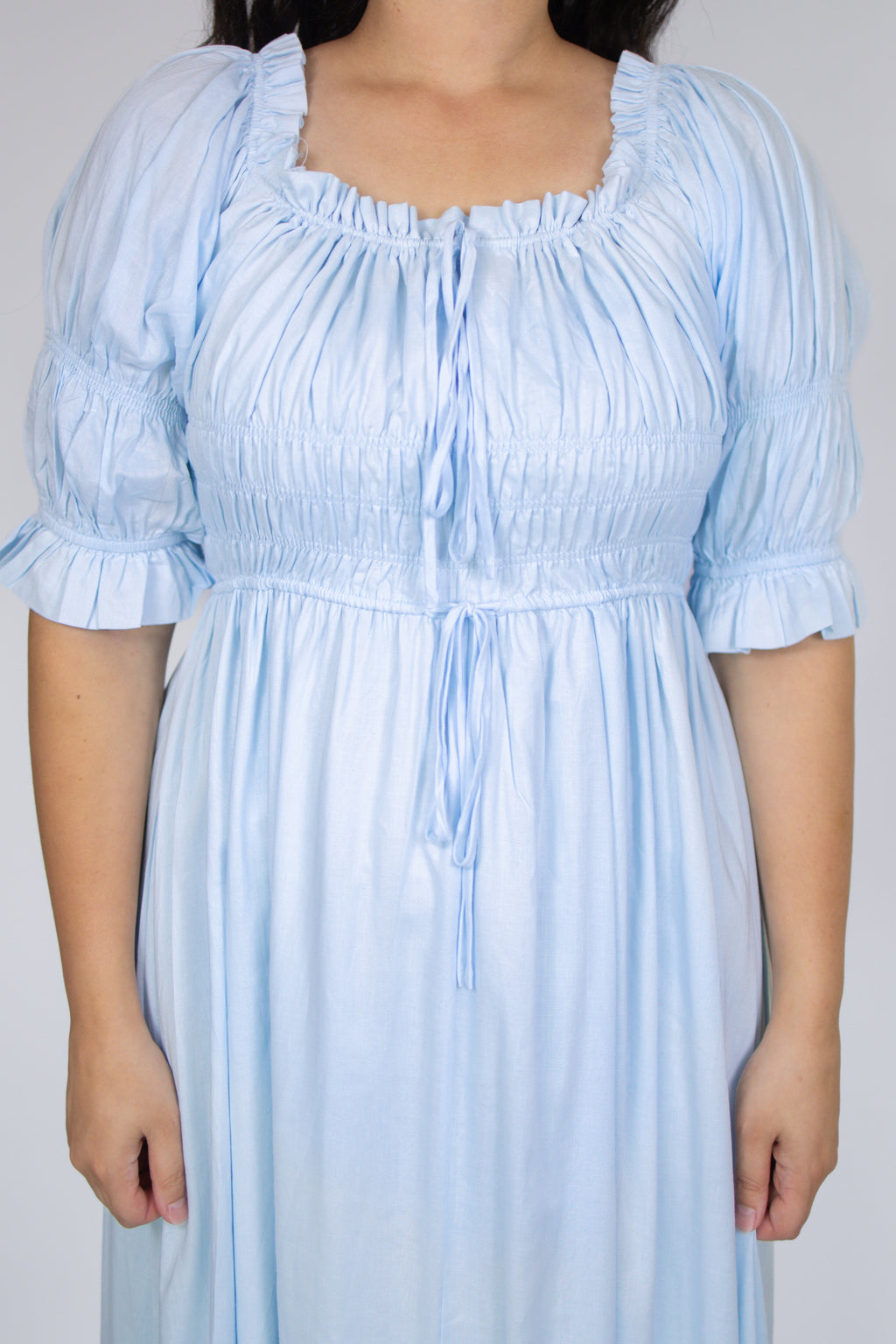 Blakely Smocked Dress in Baby Blue