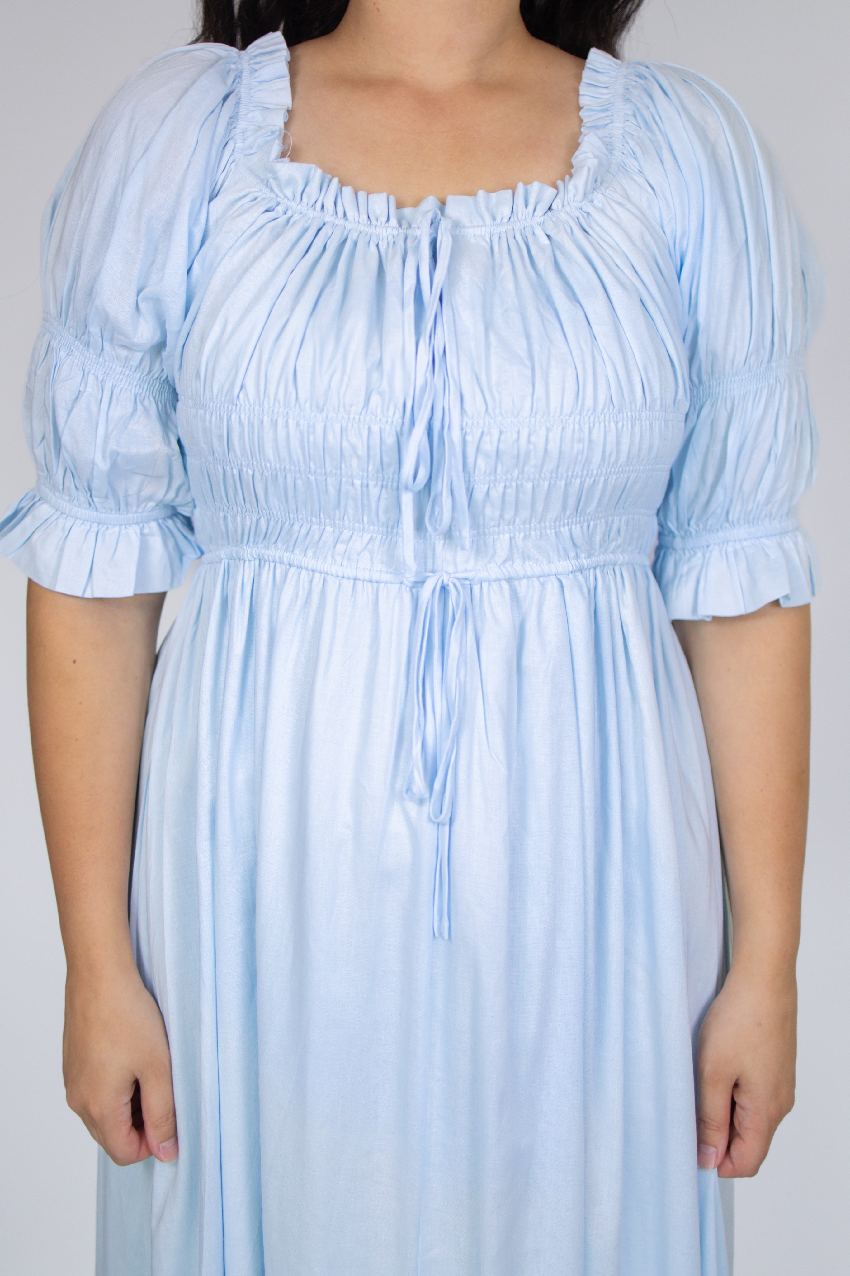 Blakely Smocked Dress in Baby Blue