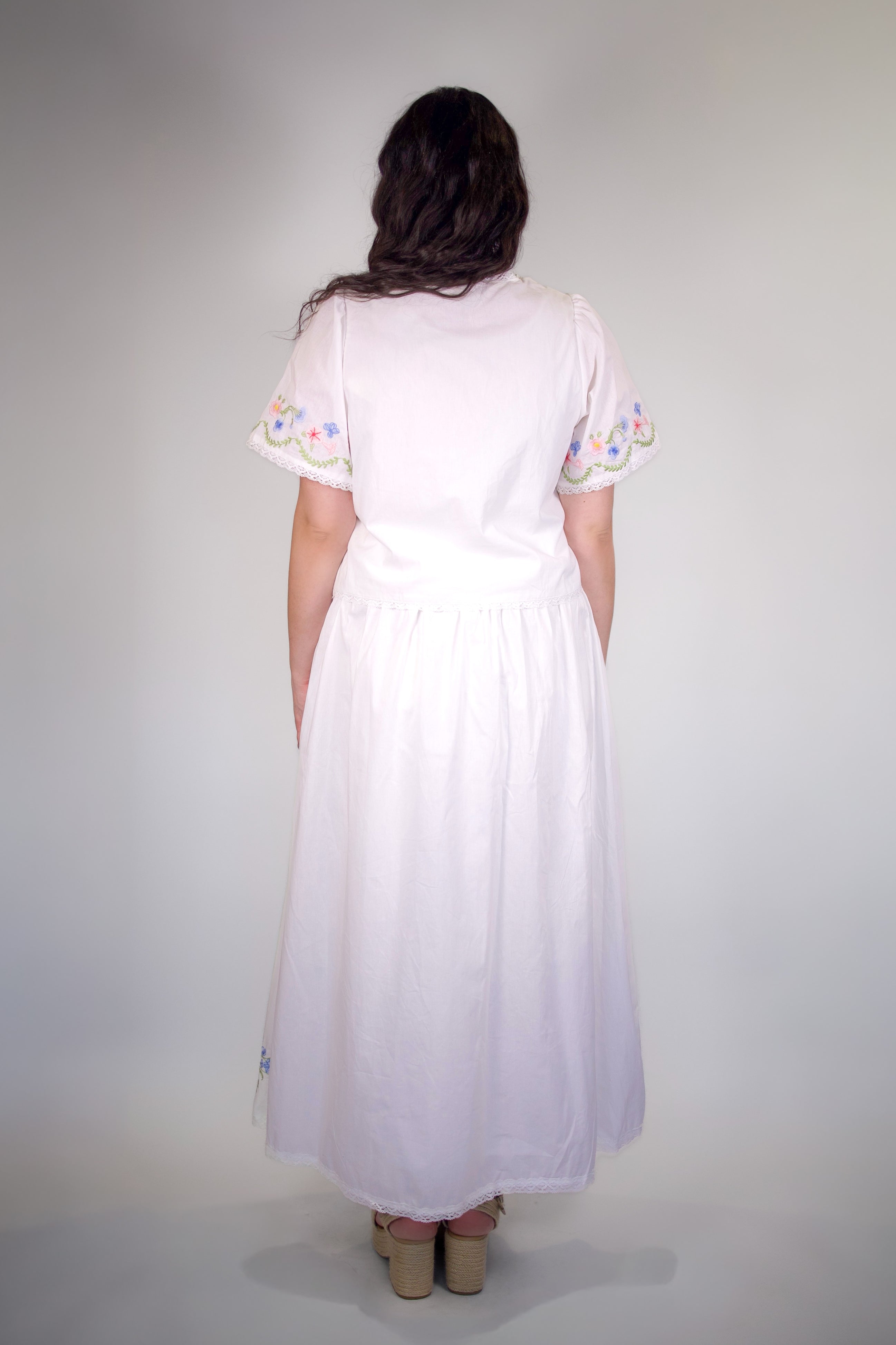 Alice Floral Embroidery Maxi Set