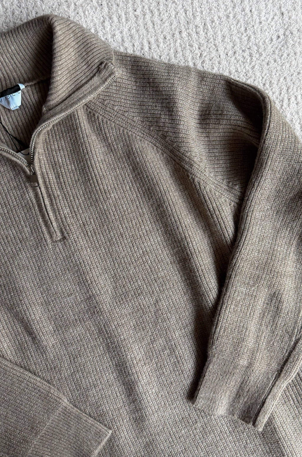 Baylor Half-Zip Sweater Dress in Mocha